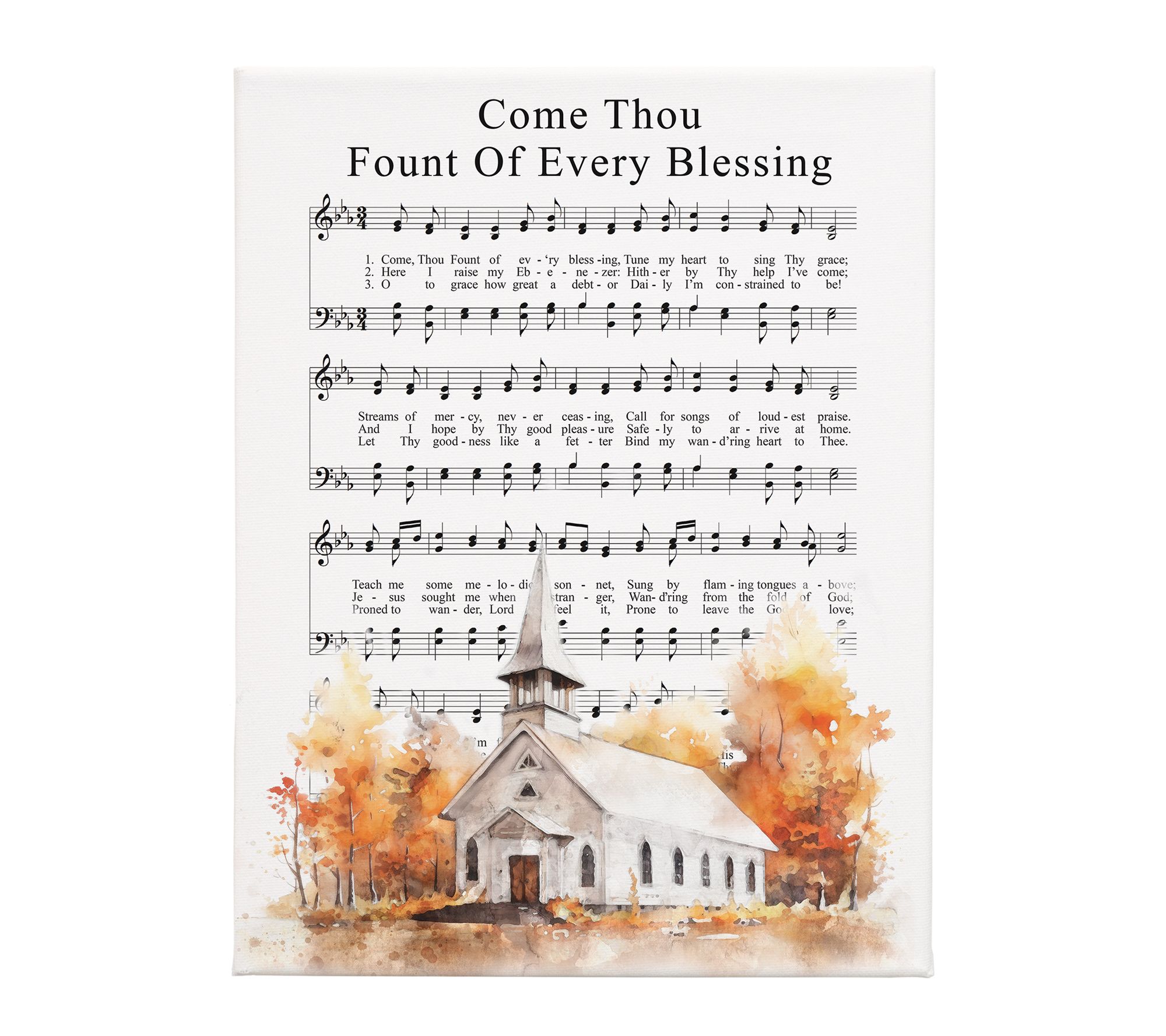 Sincere Surroundings 17â   Come Thou Fount Fall Wrapped Canvas