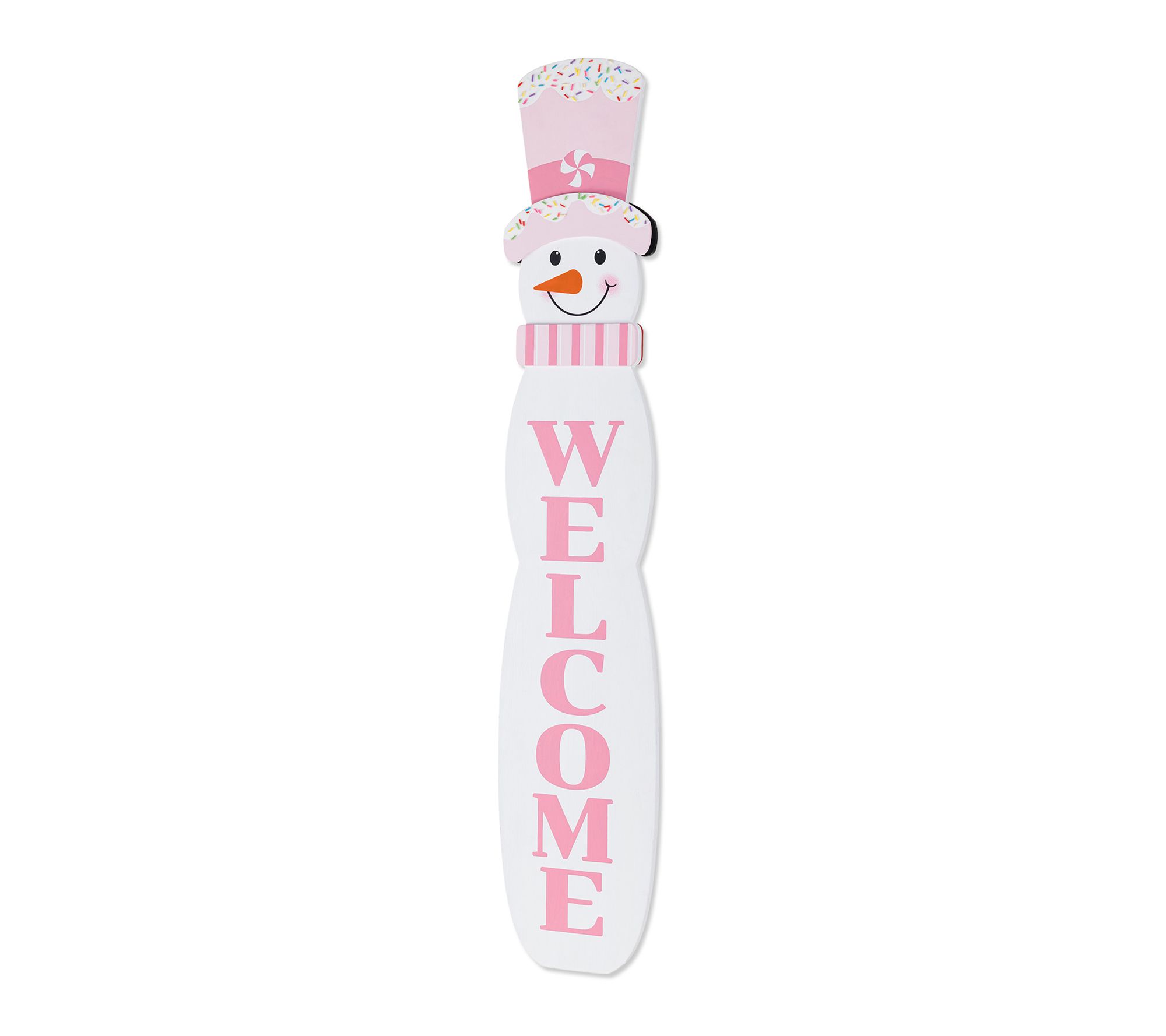 Glitzhome 42"H Christmas Wood Double Sided Snowman Porch Leaner