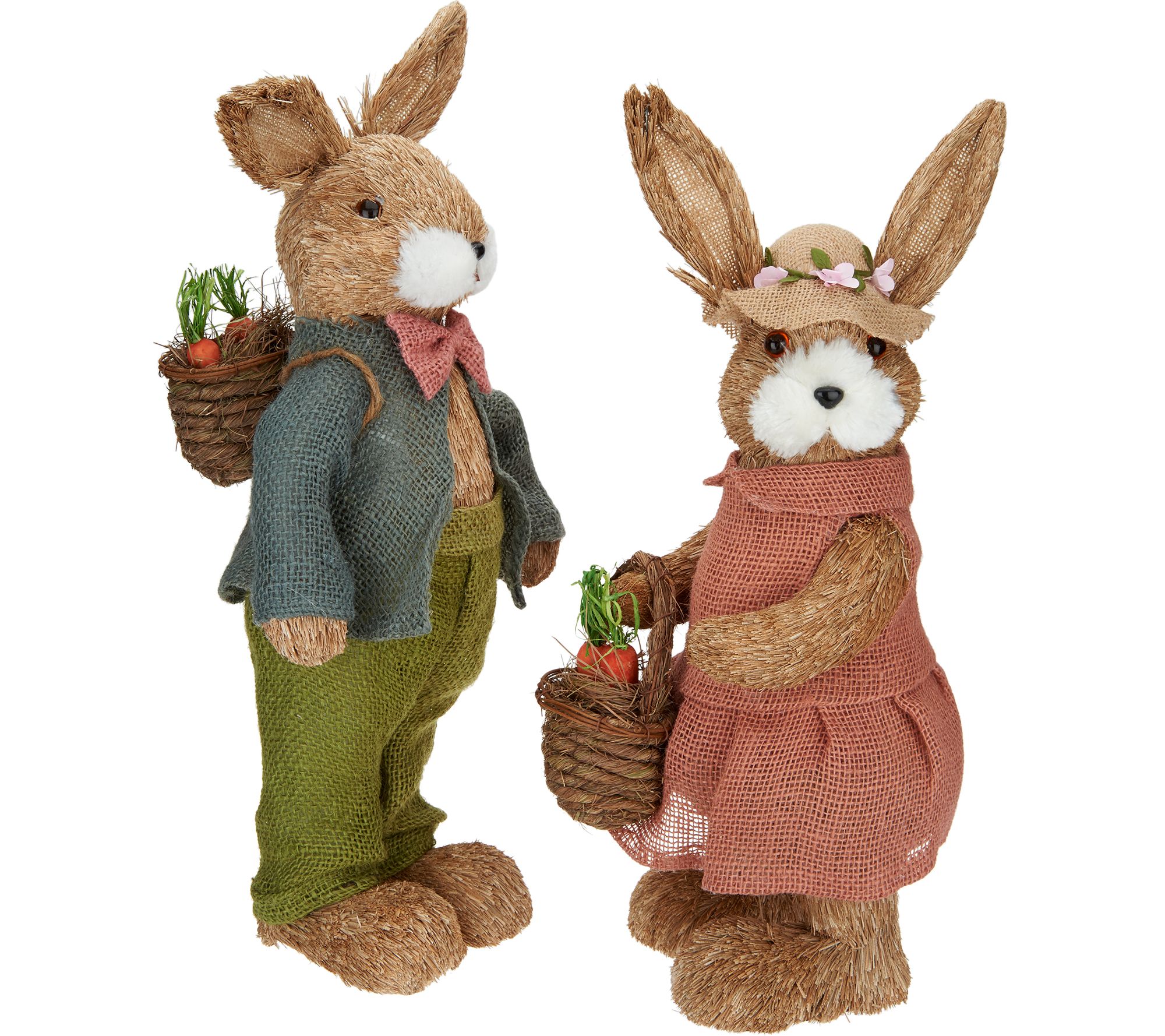 Anniversary 2-Piece Spring Sisal Bunny Couple by Valerie - Page 1 — QVC.com