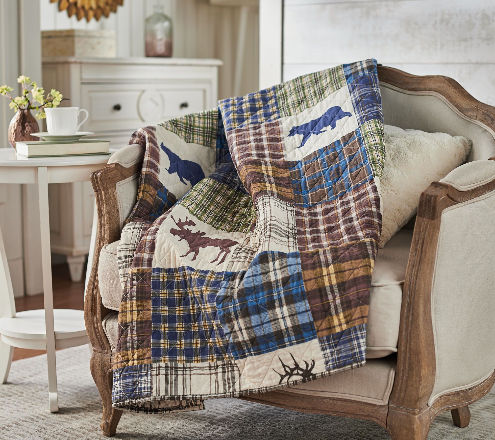 The Quilt Patch Lodge 50" x 70" Quilted Throw with Rod Pocket for