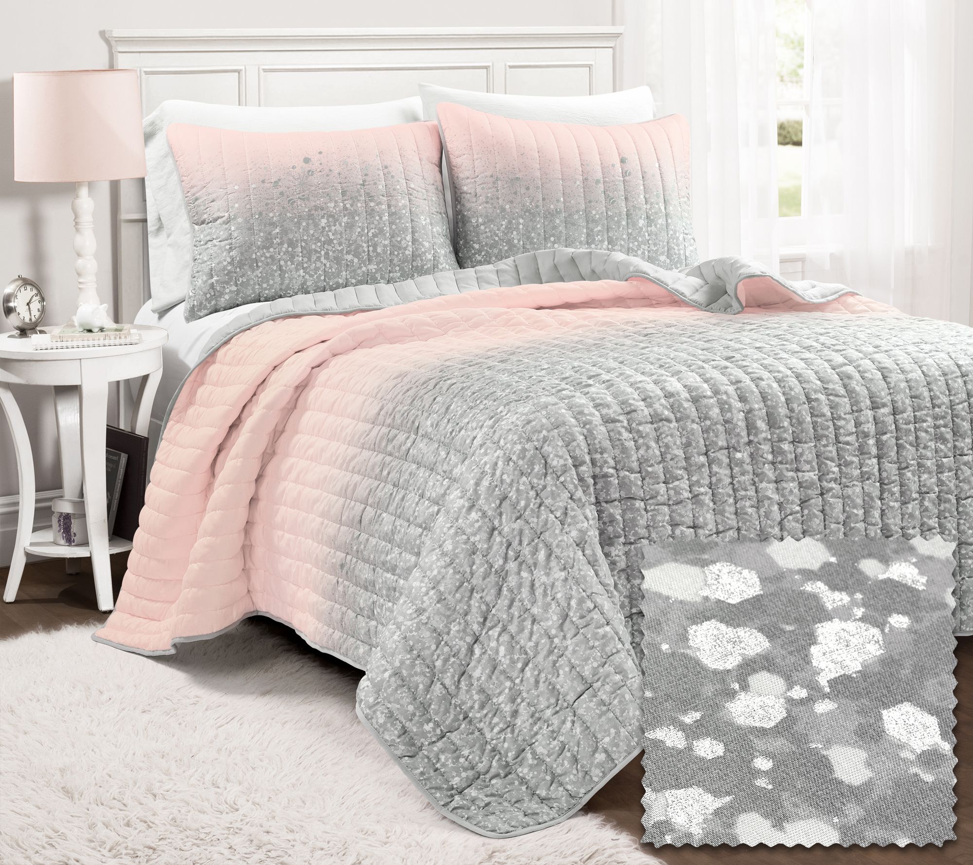 Lush Home Glitter Ombre Metallic Print FULL/QNQuilt
