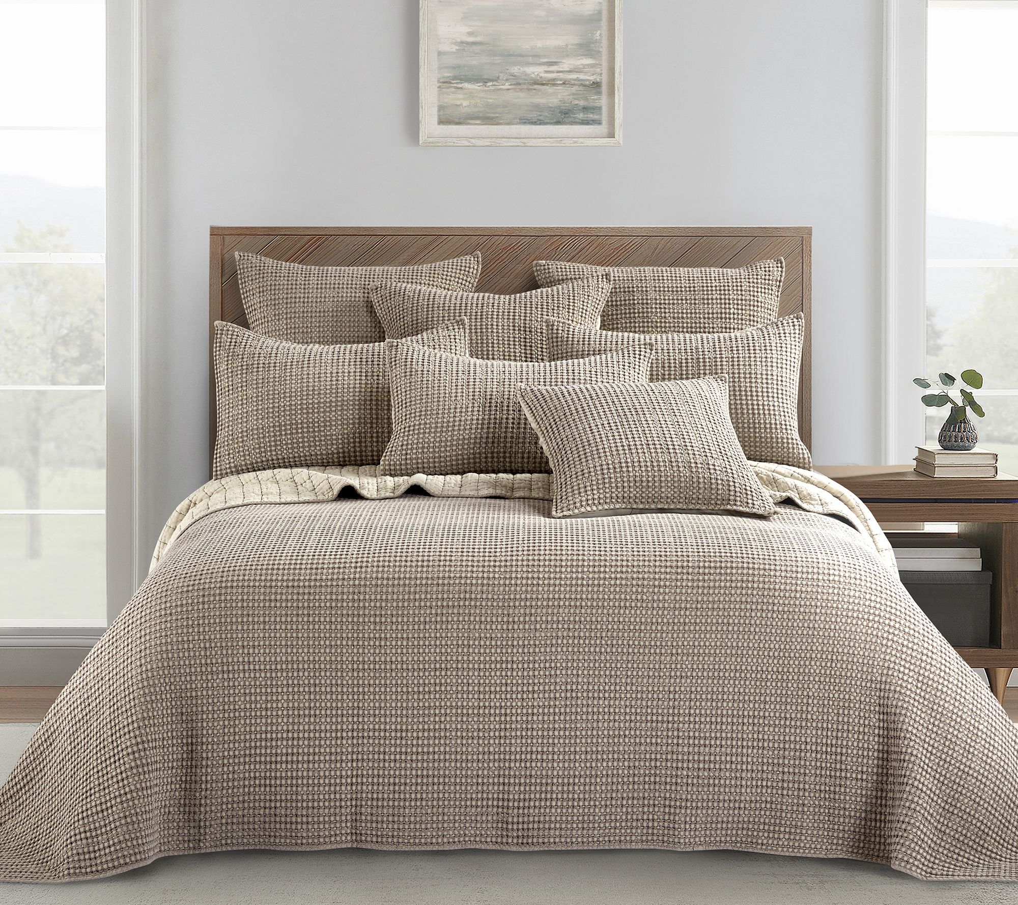 Mills Waffle Queen Bedspread Set by Levtex Home - QVC.com