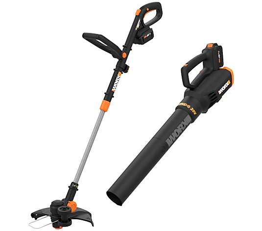 WORX POWER SHARE 20V 12 in String Trimmer and B lower 4Ah