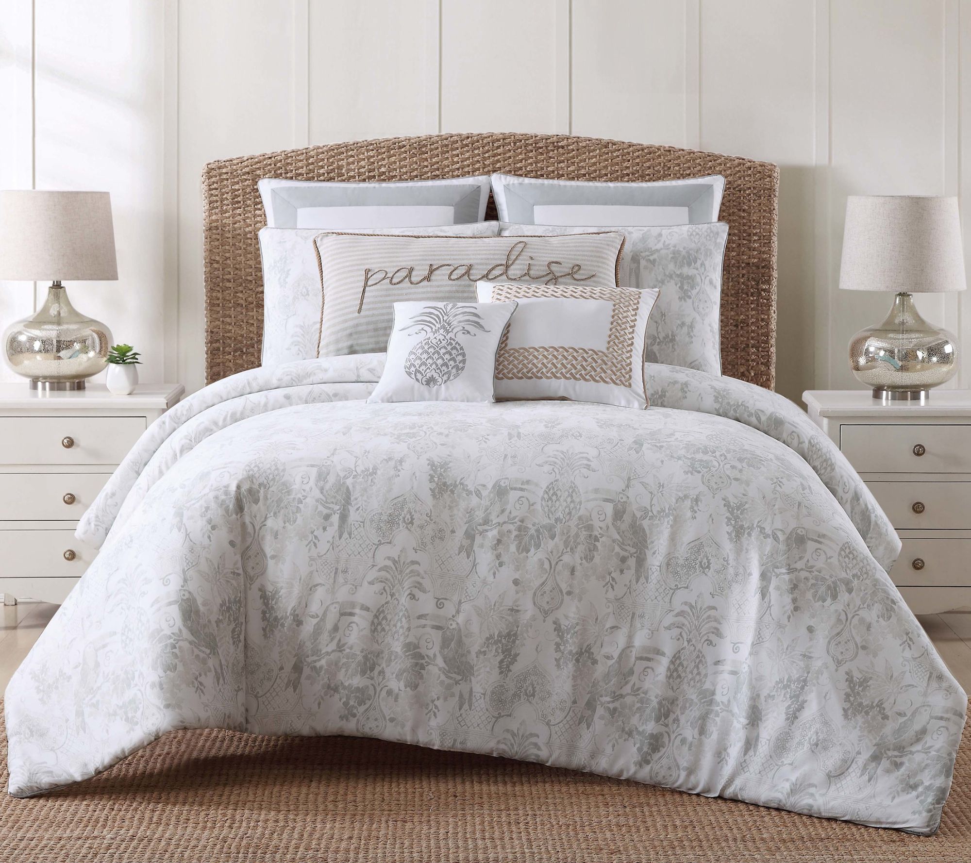 Oceanfront Resort Tropical Toile Twin XL Comforter Set