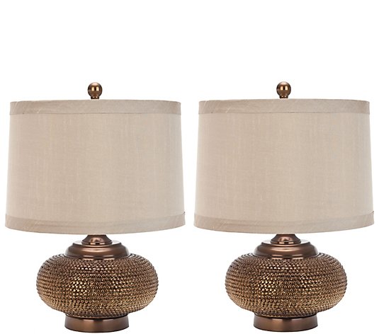 Safavieh Set of 2 Alexis Gold Beaded Table Lamps