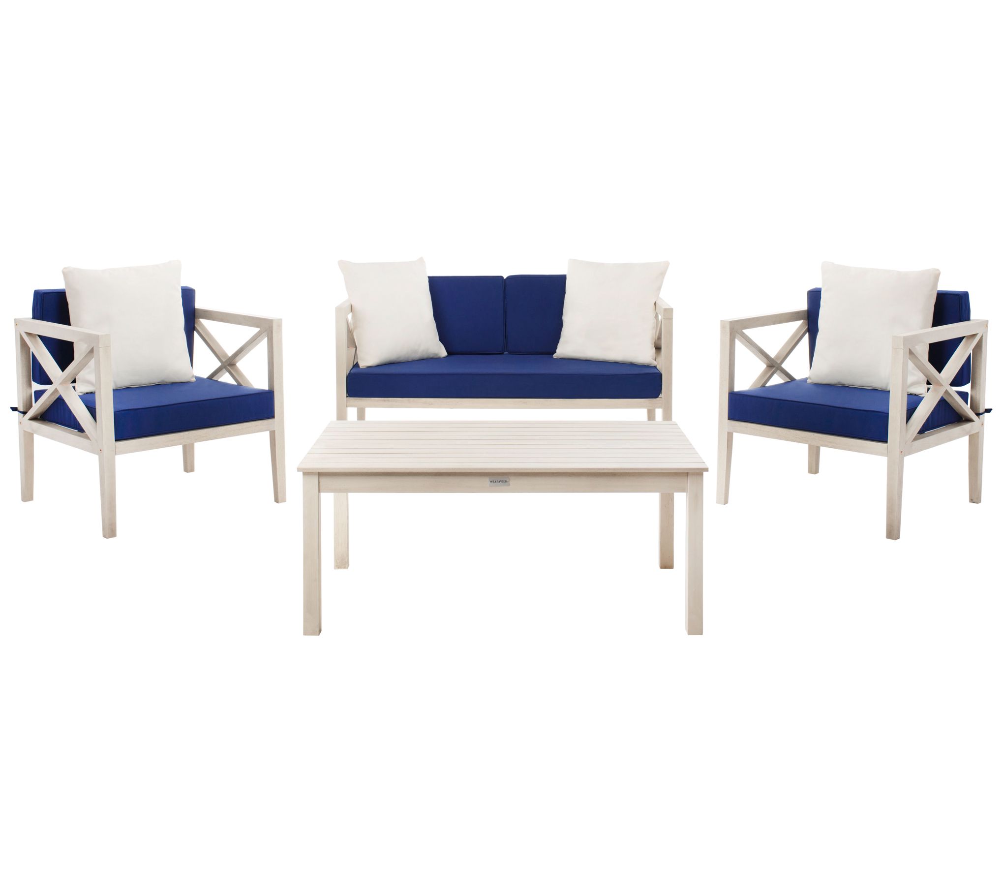 Nunzio 4-Pc Outdoor Patio Set w/Accent Pillows by Valerie