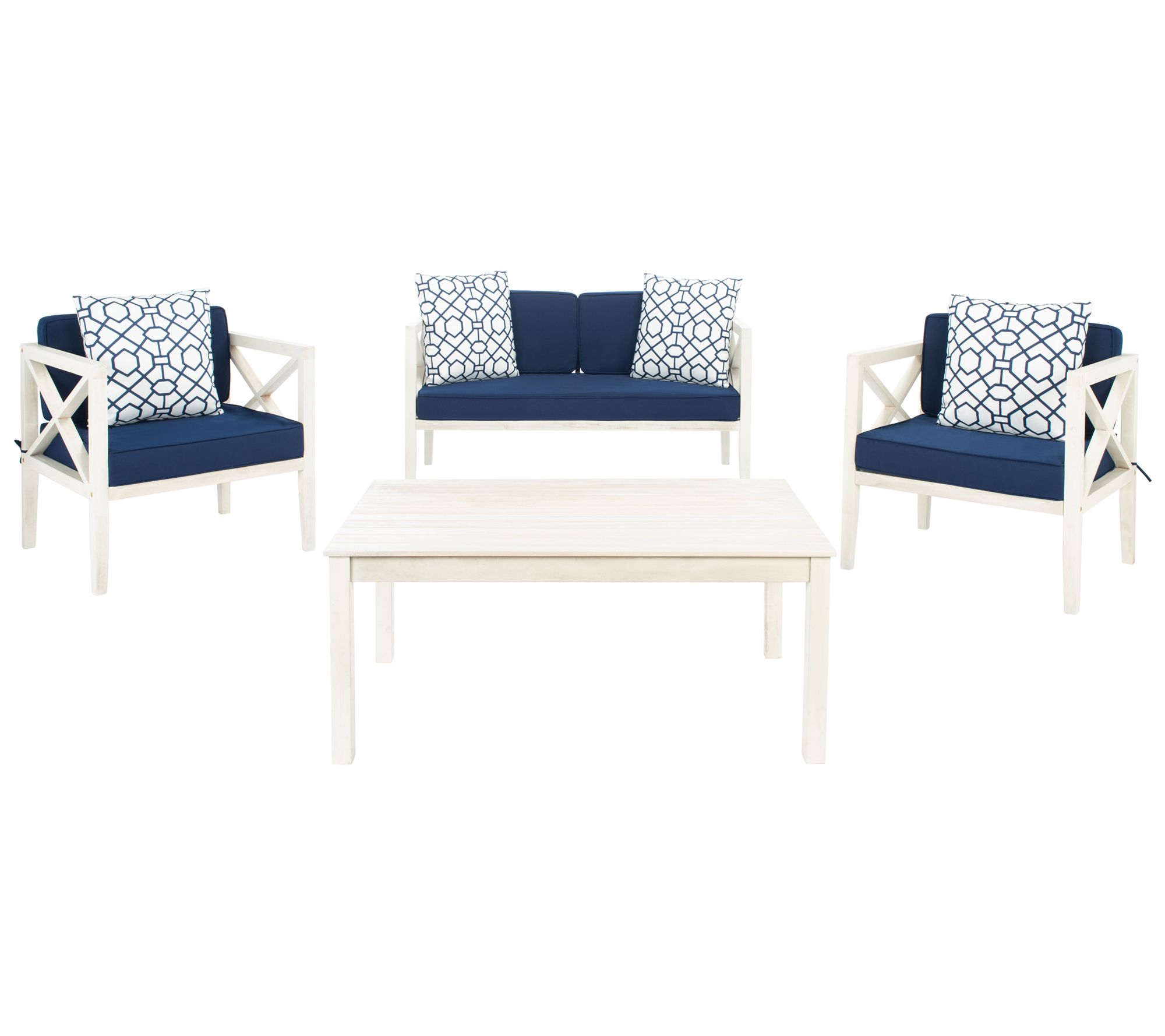 Nunzio 4-Pc Outdoor Patio Set w/Accent Pillowsby Valerie