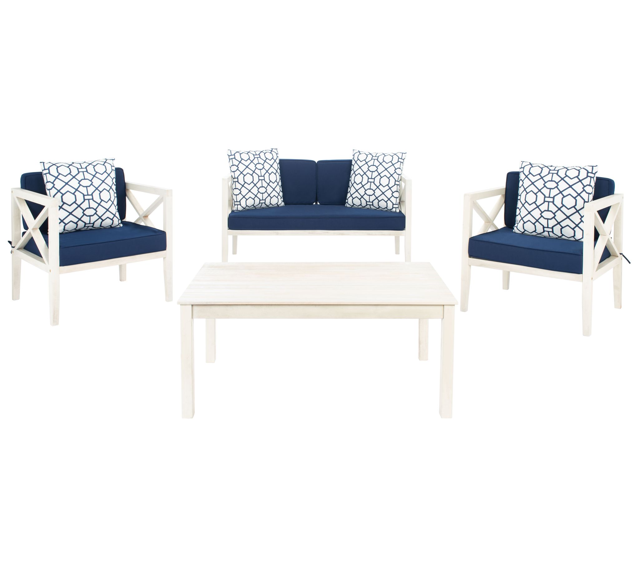 Nunzio 4-Pc Outdoor Patio Set w/Accent Pillows by Valerie