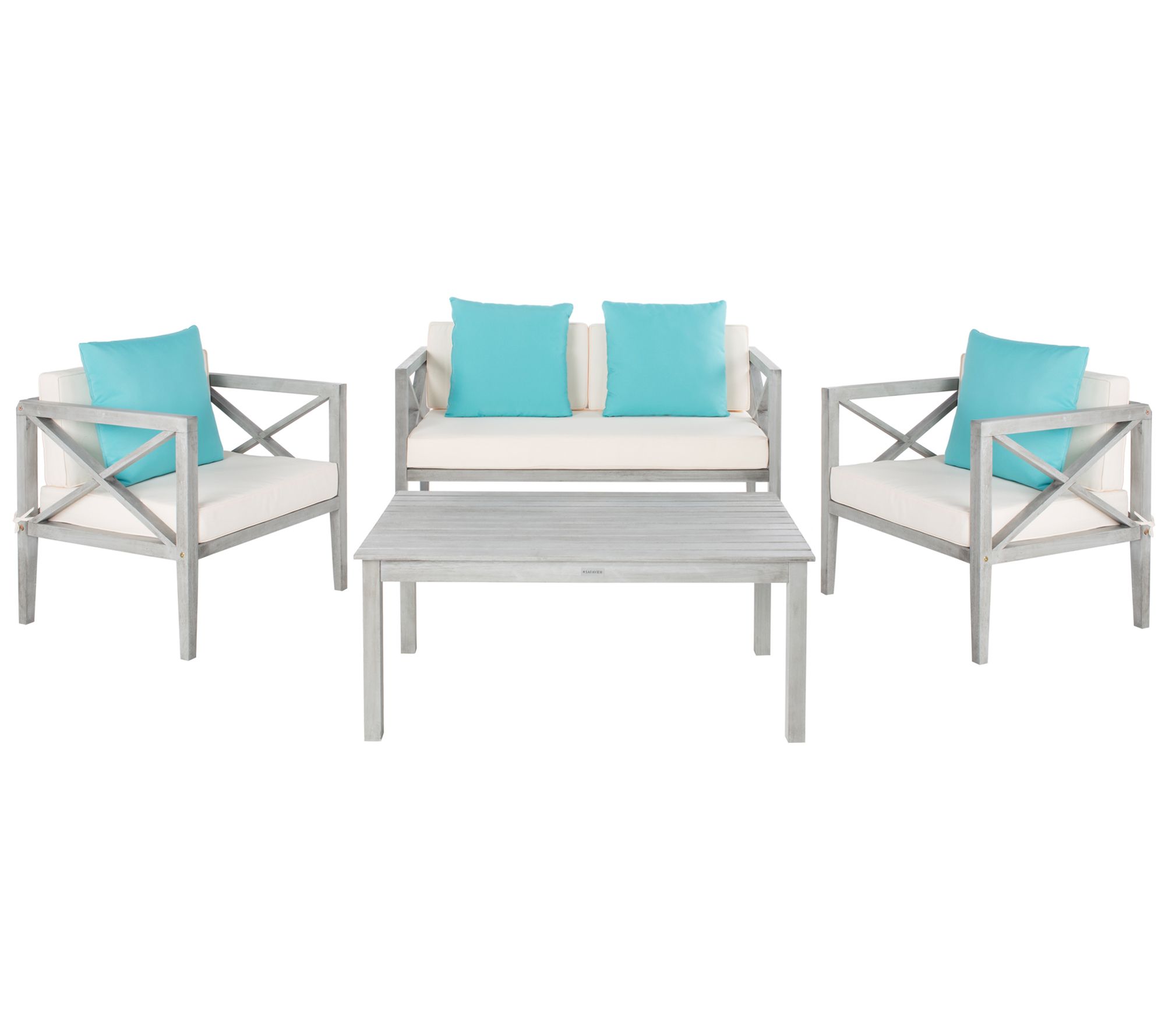 Nunzio 4-Pc Outdoor Patio Set w/Accent Pillows by Valerie