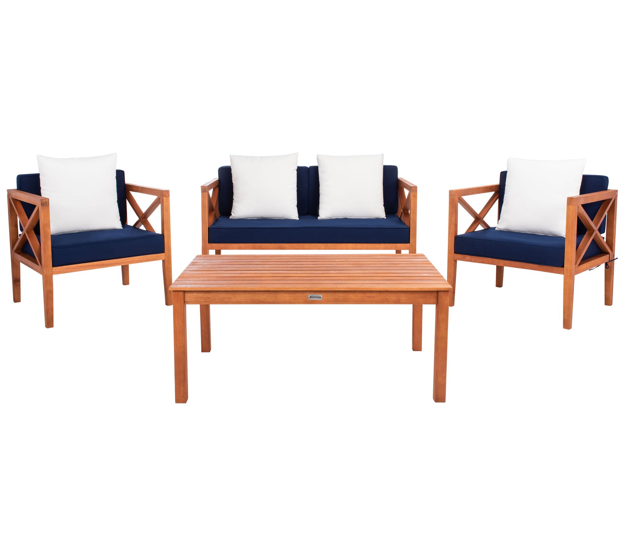 Nunzio 4-Pc Outdoor Patio Set w/Accent Pillows by Valerie