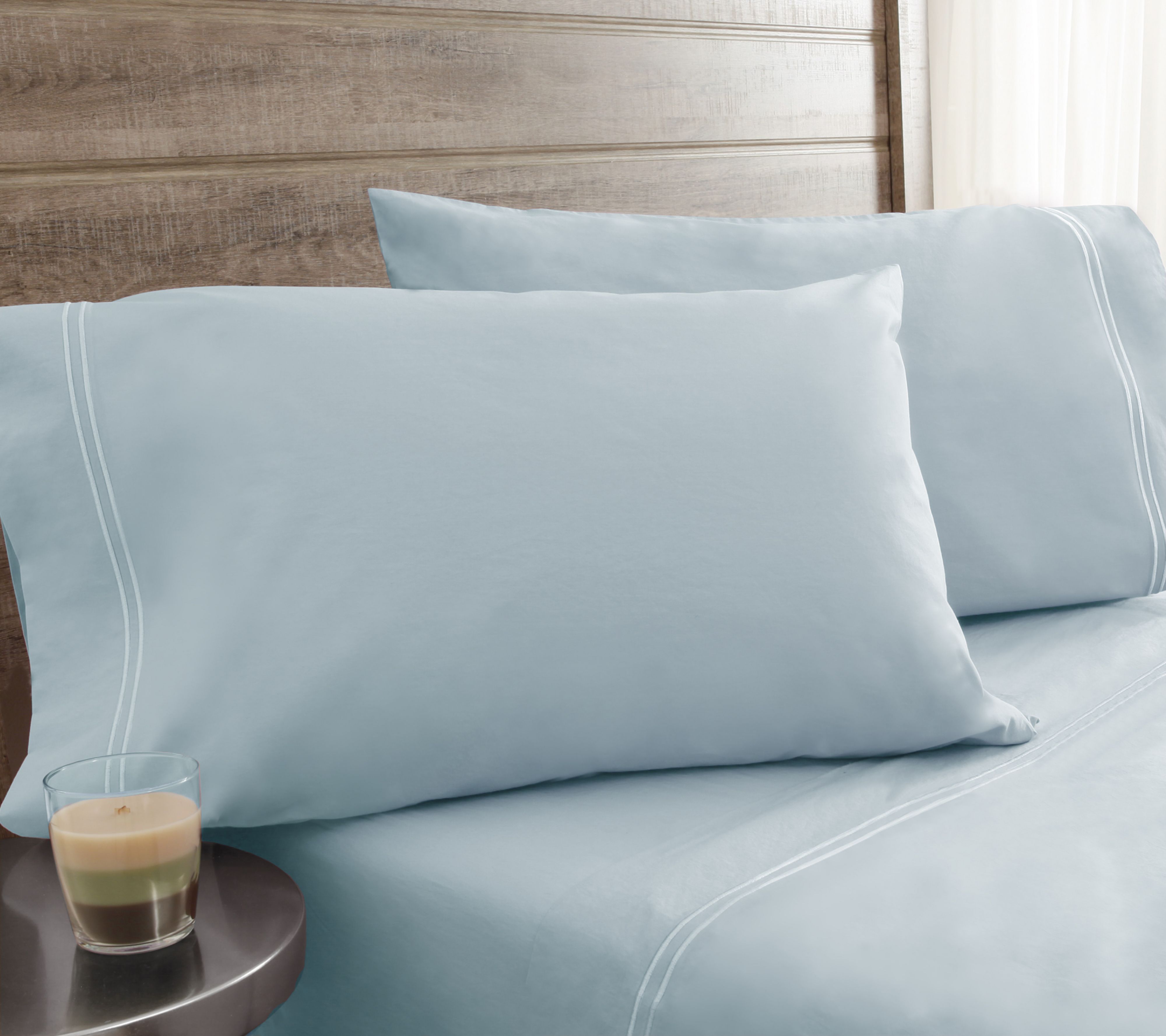 Elite Home 200TC Prewashed Percale 4Piece FullSheet Set