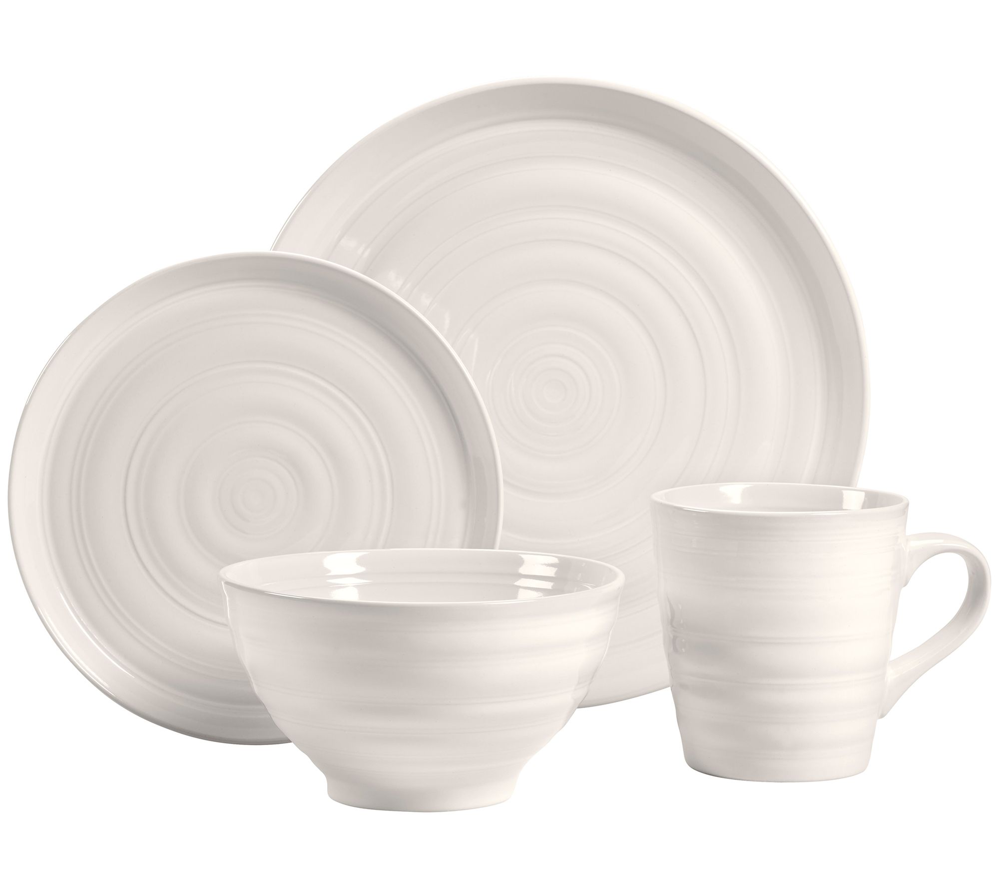Overandback Rings 16-pc Dinnerware Set, Servicefor 4