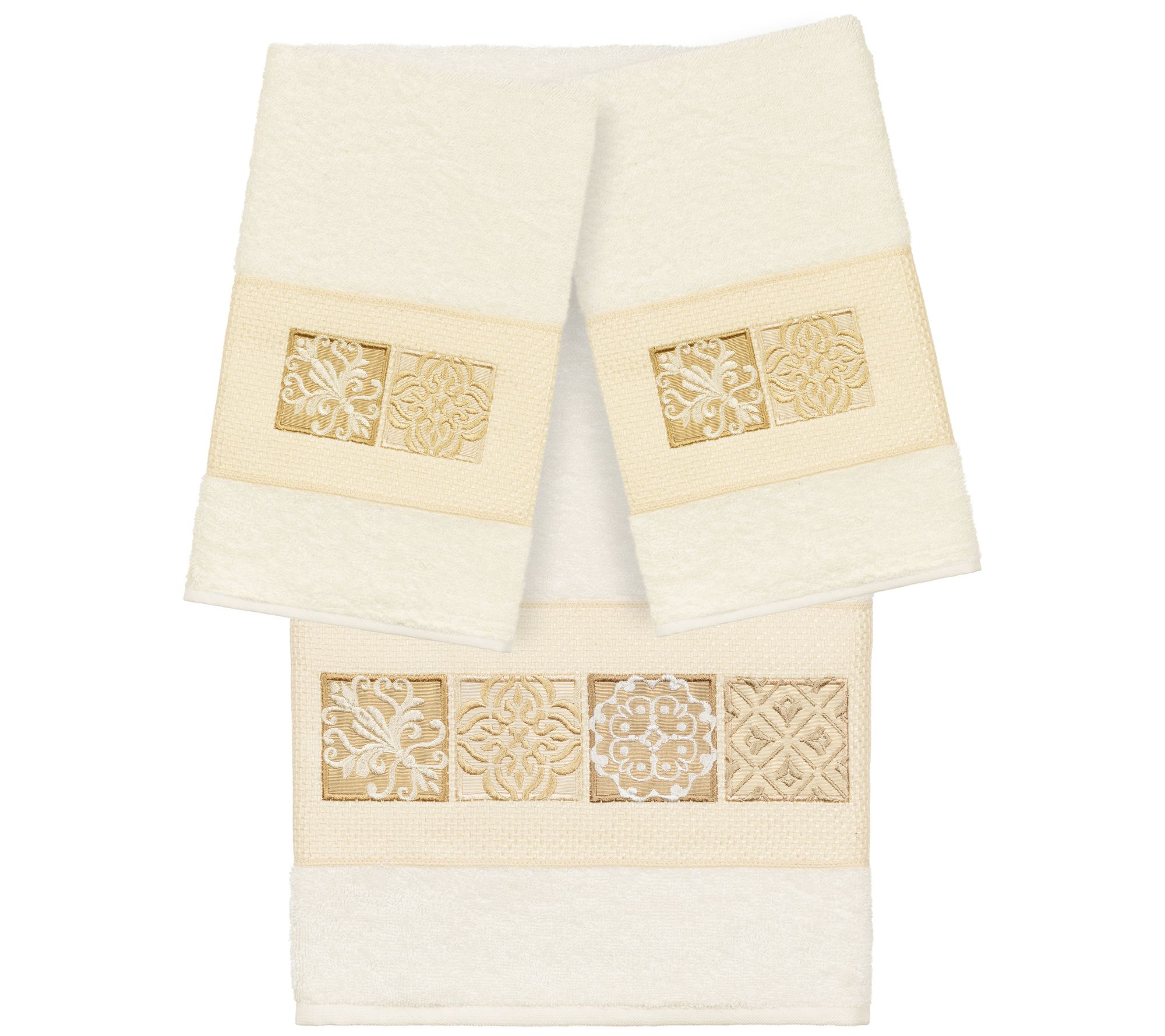 Linum Home Textiles Vivian 3pc Embellished Towel Set