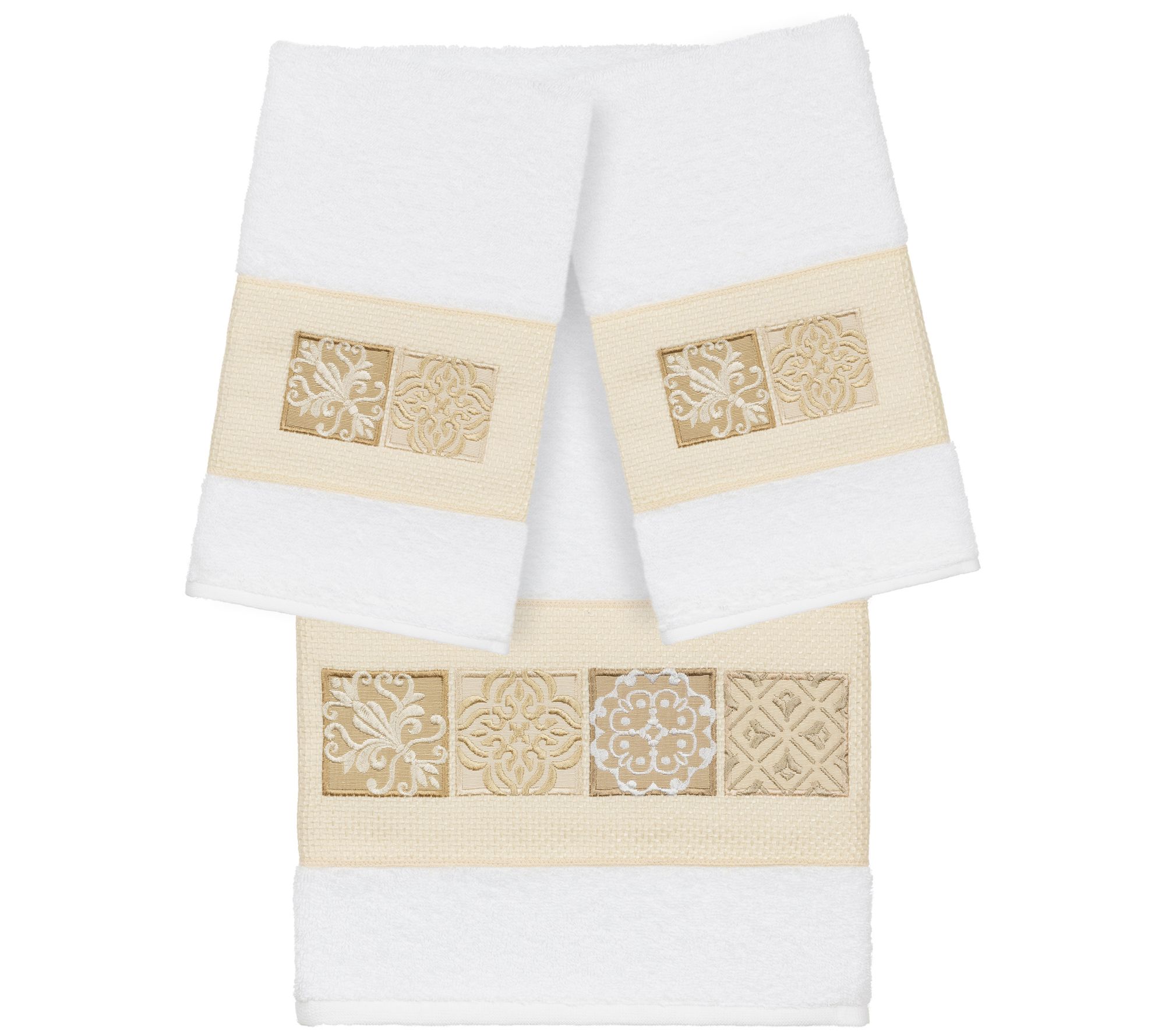 Linum Home Textiles Vivian 3pc Embellished Towel Set