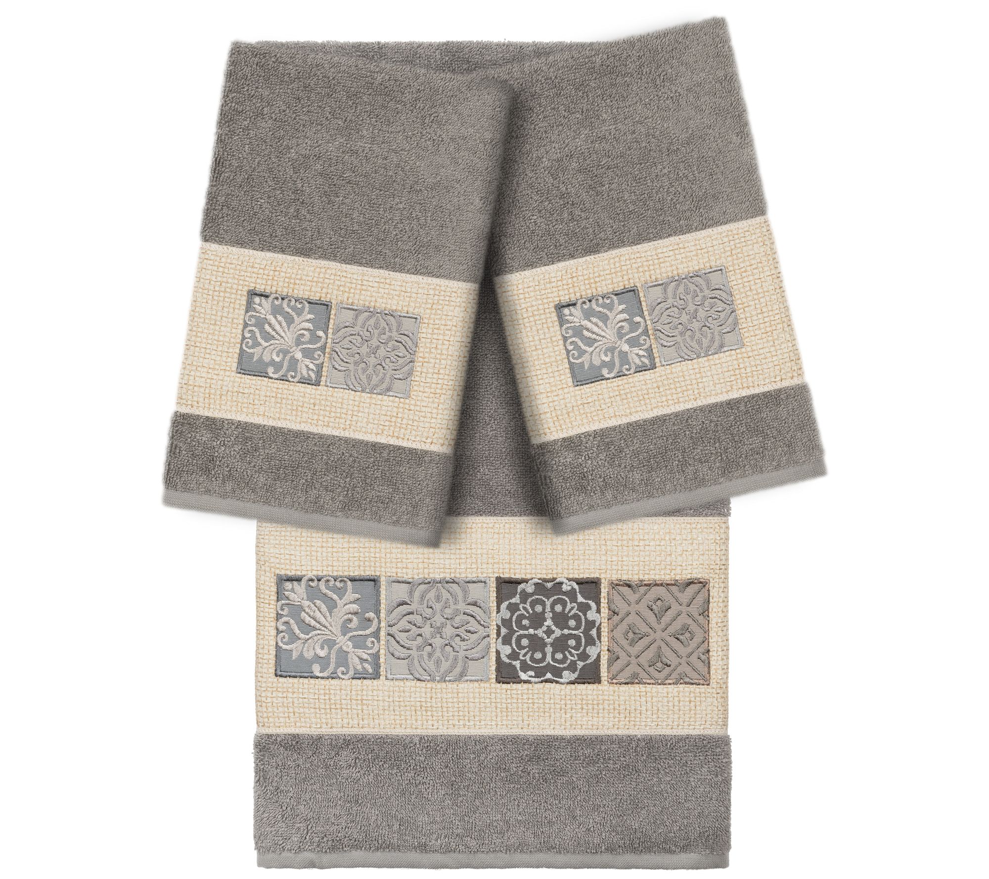 Linum Home Textiles Vivian 3pc Embellished Towel Set