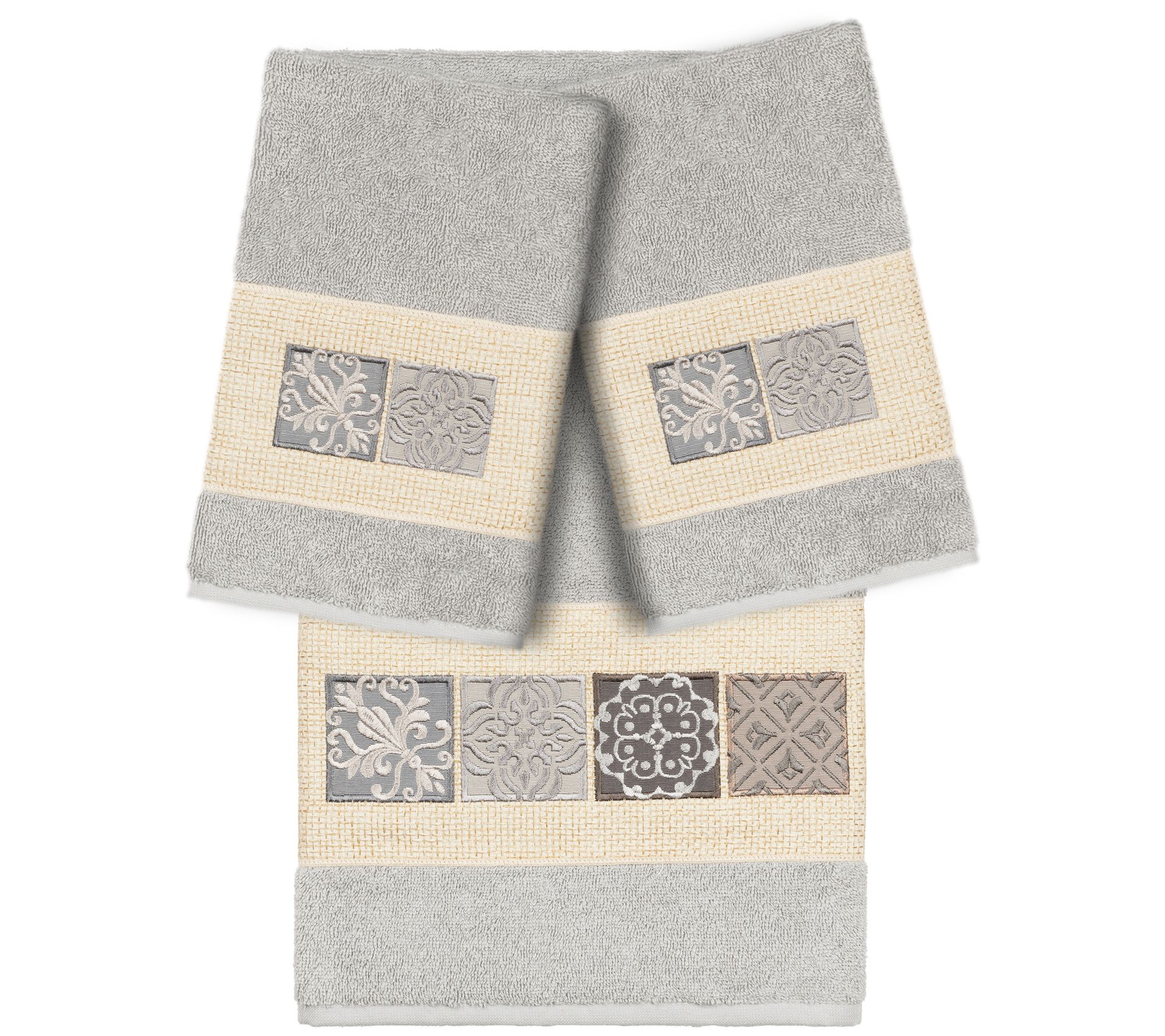 Linum Home Textiles Vivian 3pc Embellished Towel Set