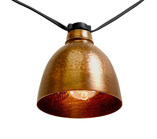 LumaBase Electric Cafe String Lights 10 Metal Domes