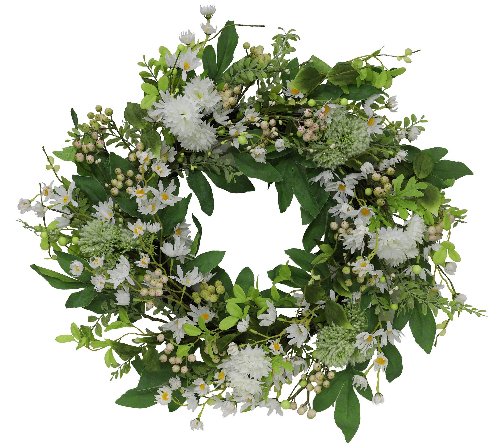 Puleo International 24" Daisy Spring Mixed Flower Wreath