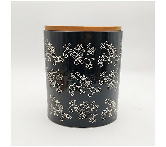 Temp-tations Floral Lace 3-qt Canister with Wooden Lid