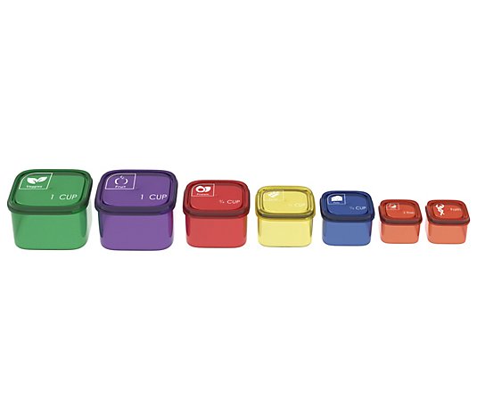 Hastings Home 7-Piece Color Coded Food StorageContainers