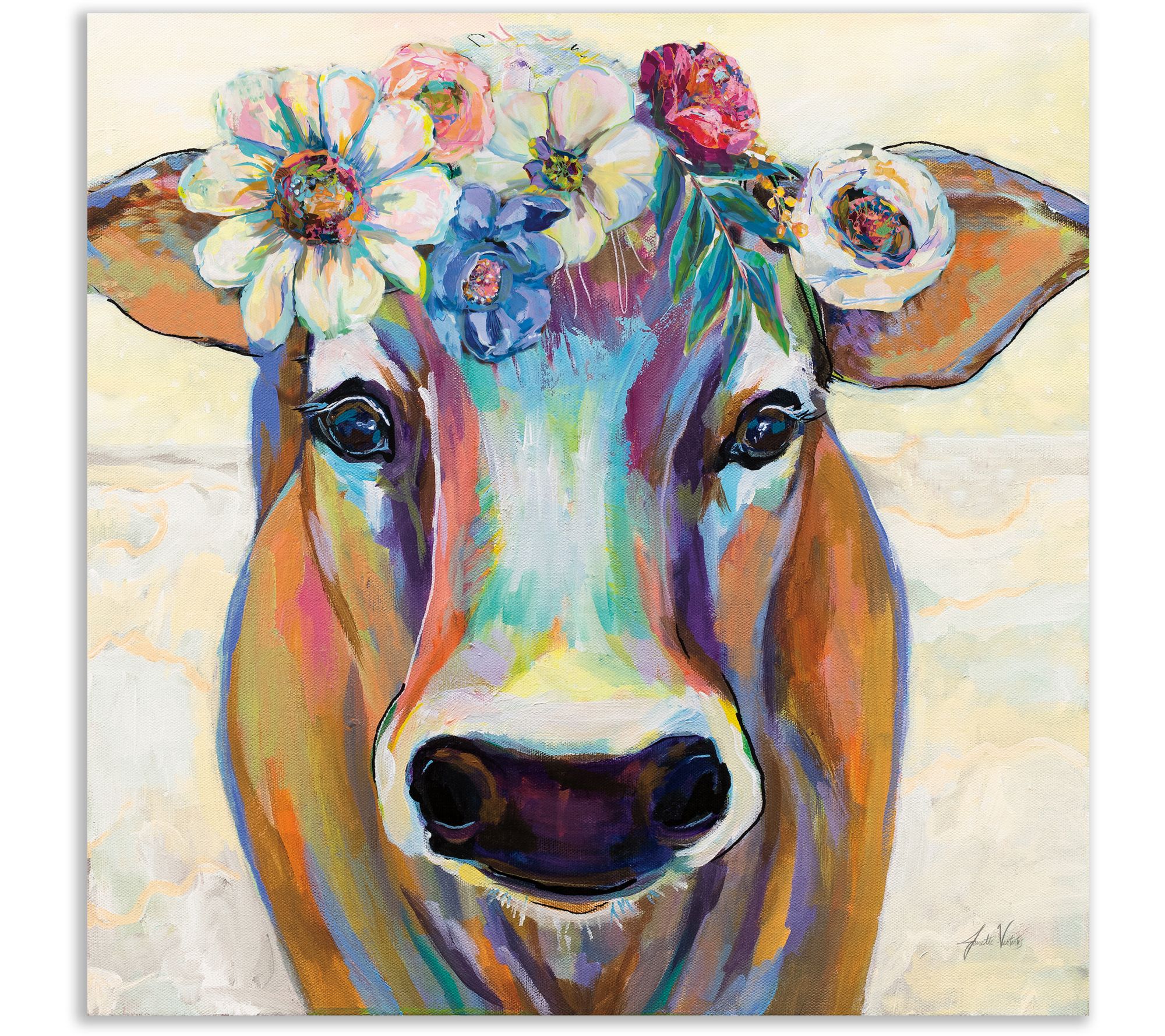 Courtside Market Beau With Flowers 16x16 CanvasWall Art