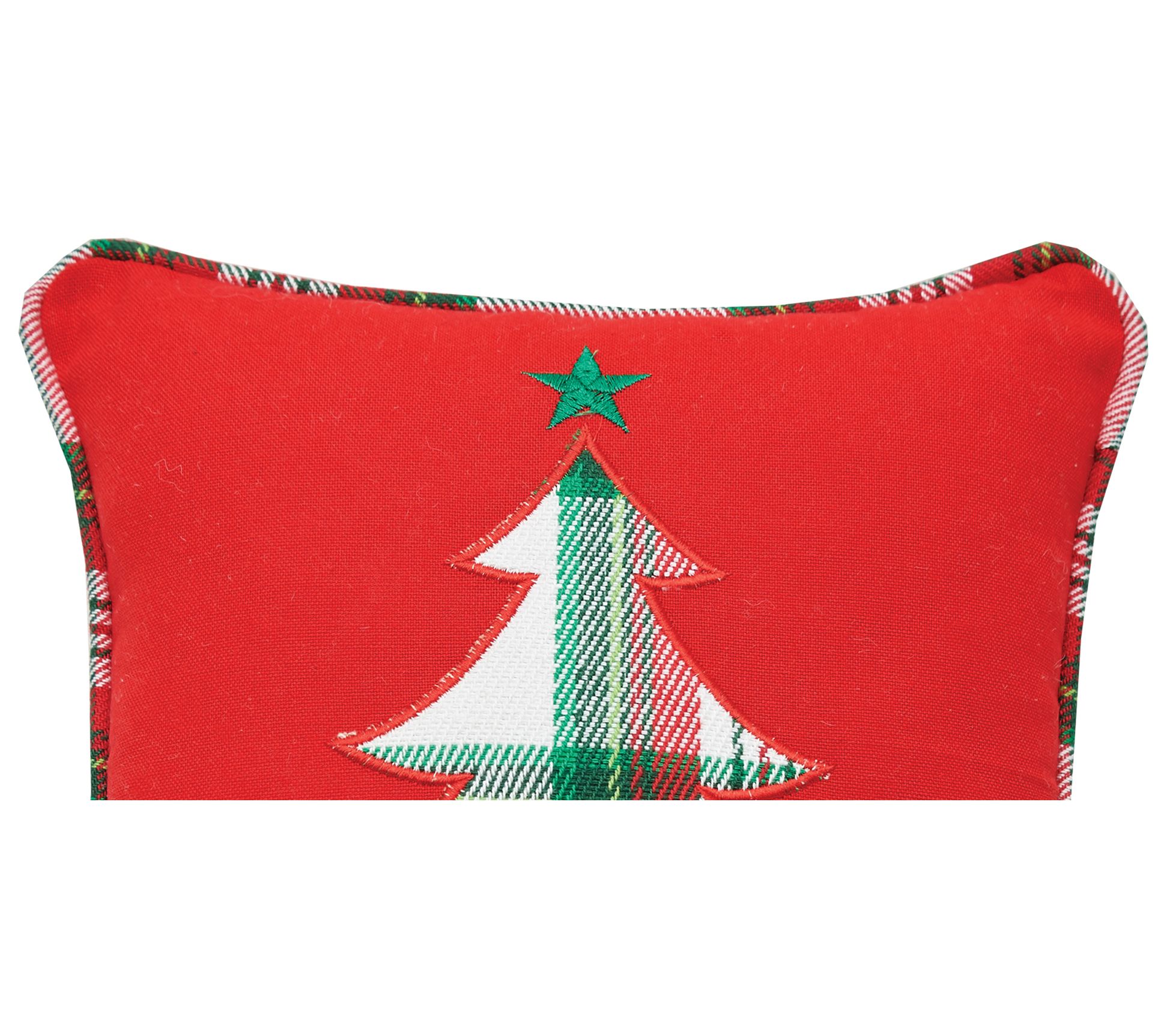 C&F Home Plaid Christmas Tree Applique Throw Pillow