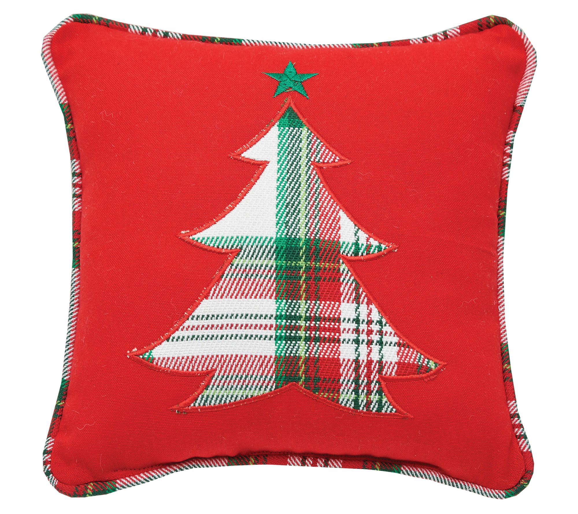 C&F Home Plaid Christmas Tree Applique Throw Pillow