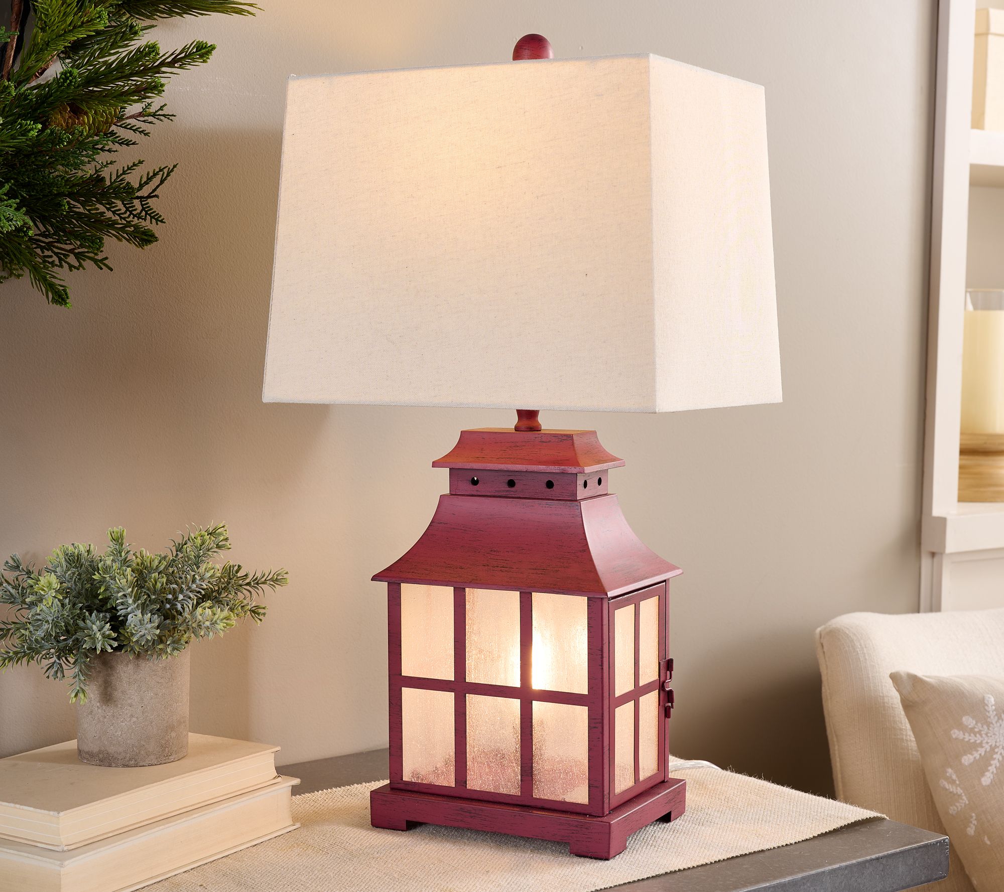 Glass and Metal Carriage Lantern Lamp with Shade by Valerie