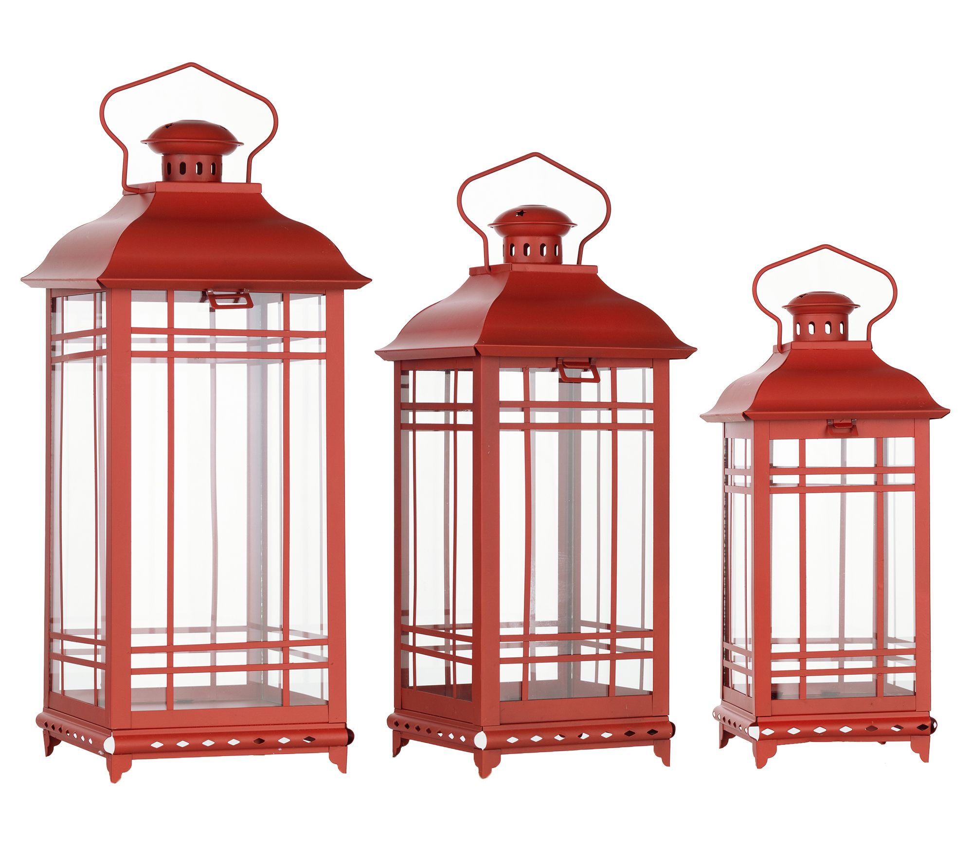 Melrose Traditional Metal Lantern (Set of 3)
