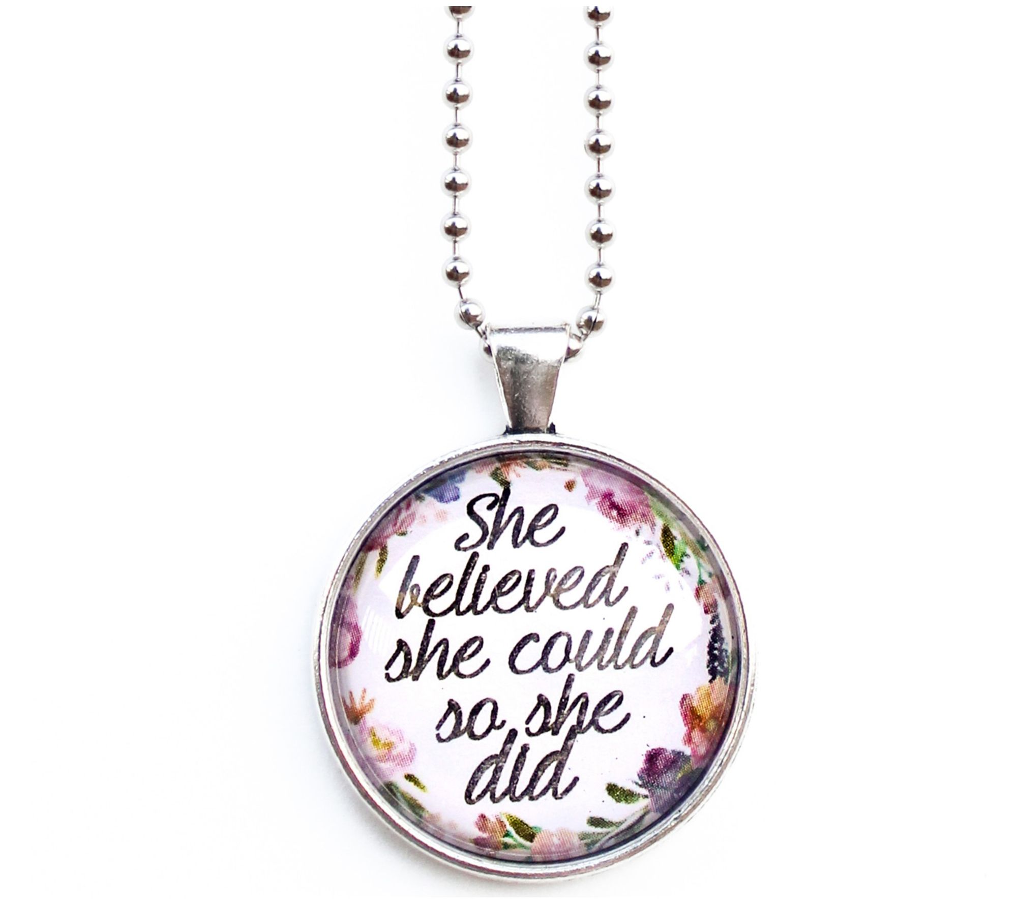 The Vintage Sparrow She Believed Silver 30" Pendant Necklace