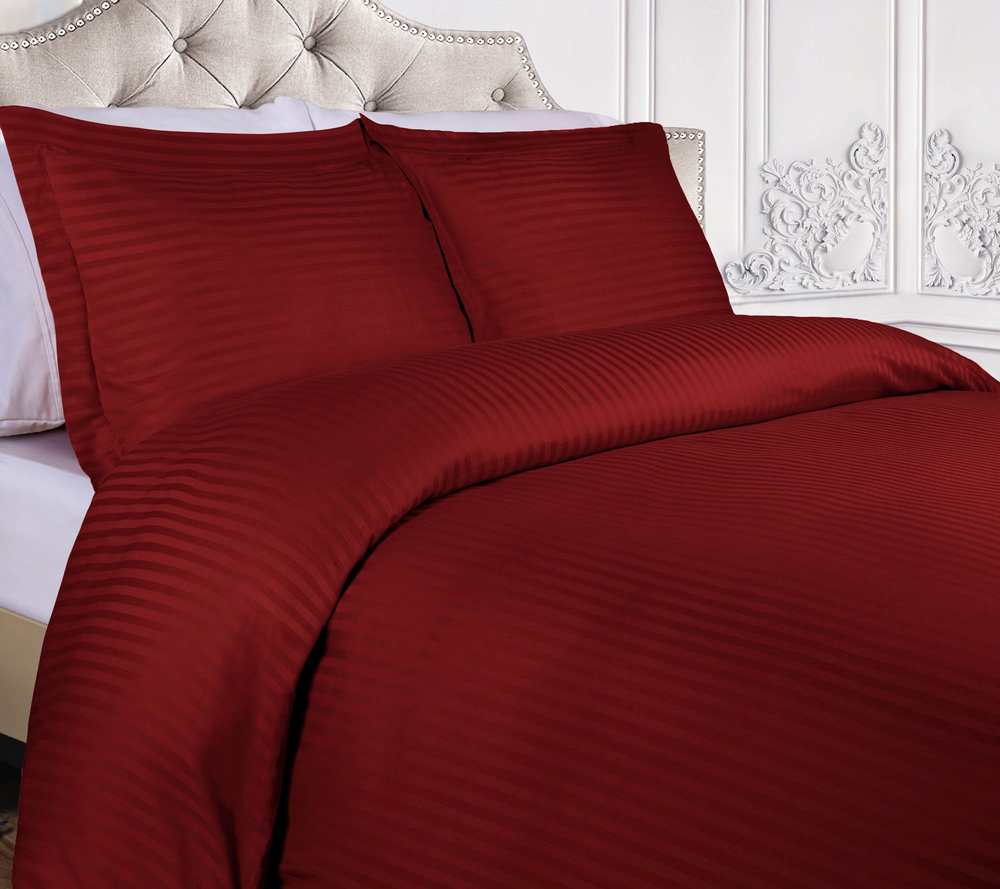 Superior 300TC Egyptian Cotton Stripe Duvet Set, King/Cal.Kin