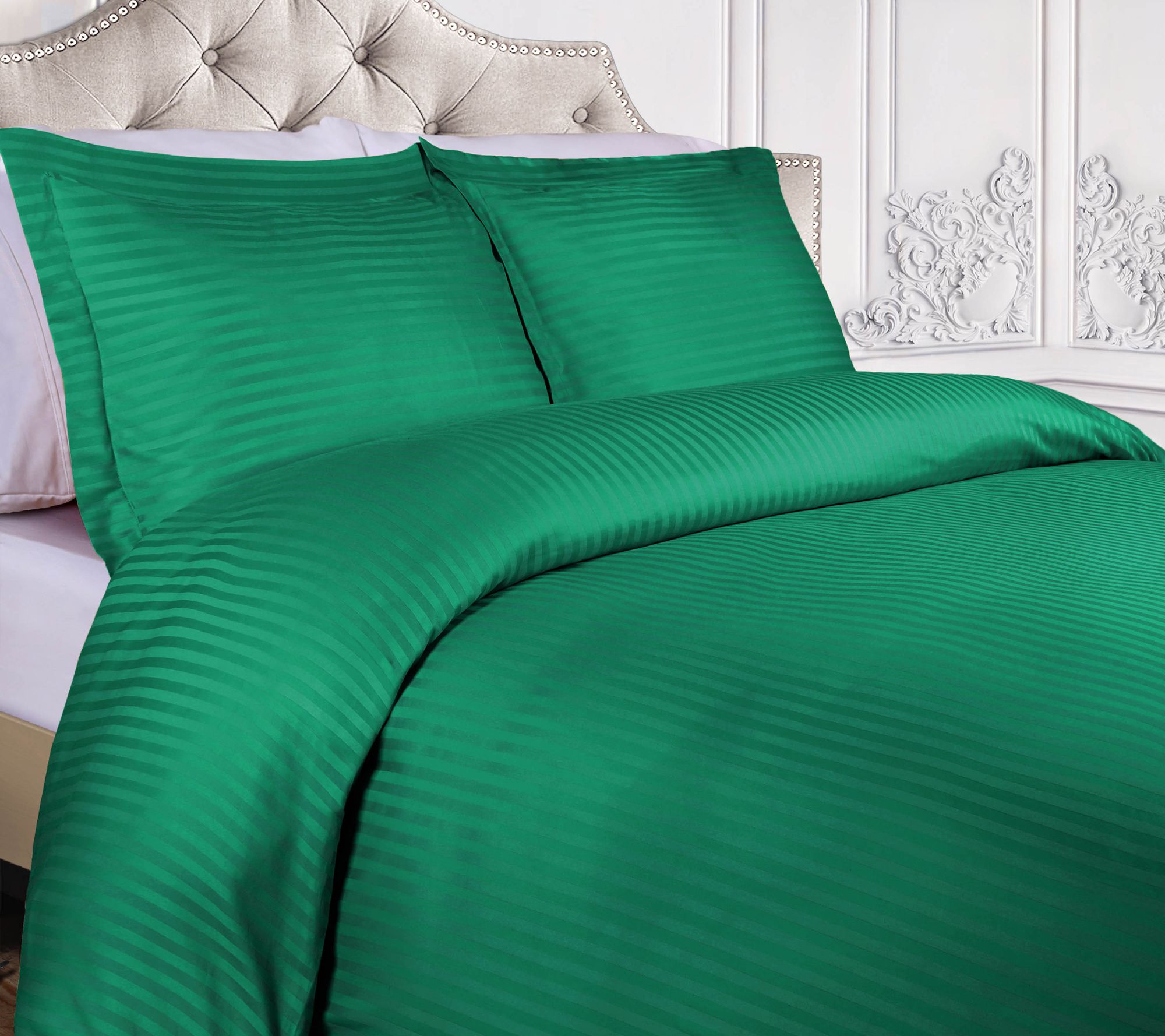 Superior 300TC Egyptian Cotton Stripe Duvet Set, King/Cal.Kin