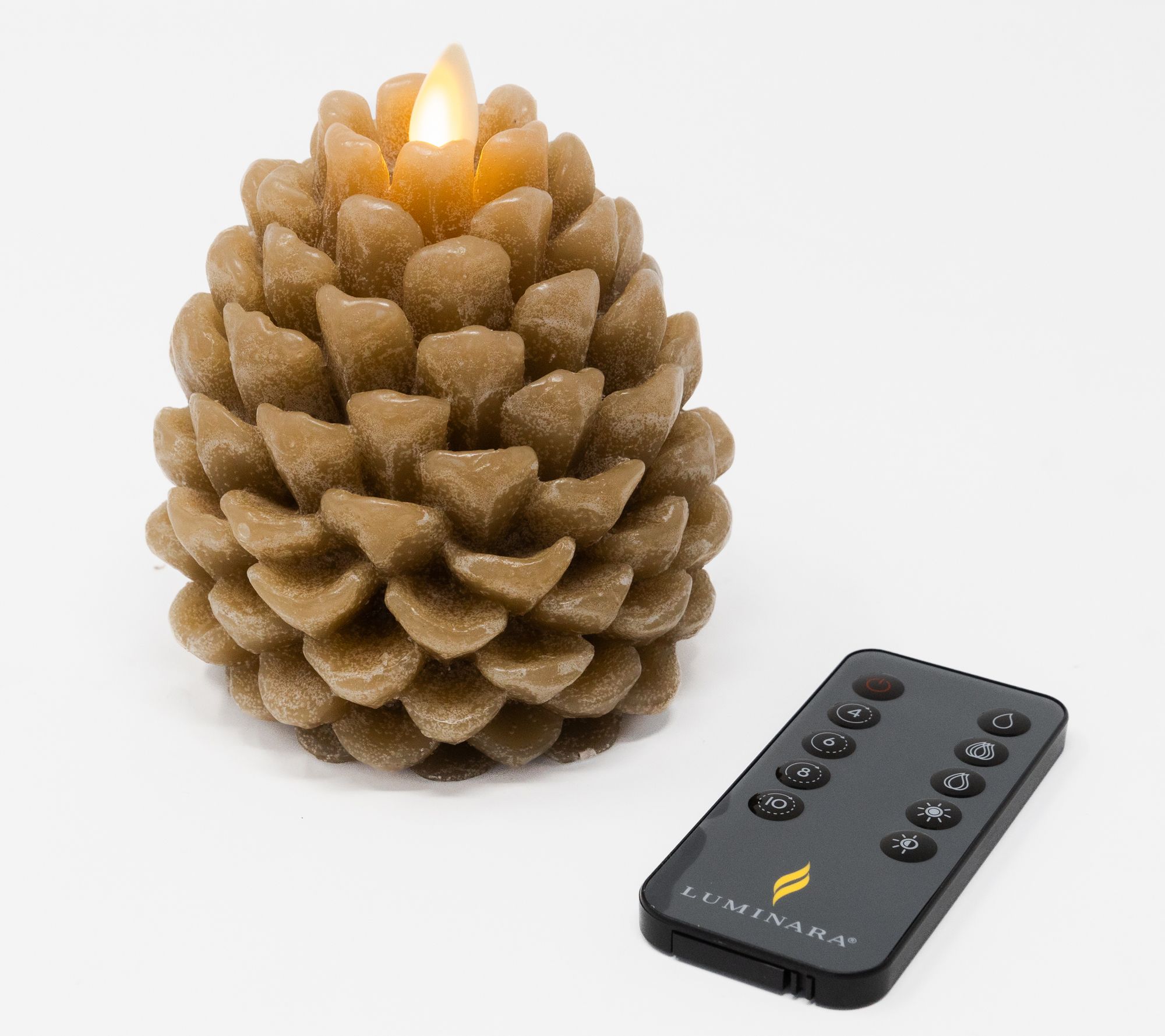 Luminara 4.5" Tall Pinecone Figural Flameless Candle