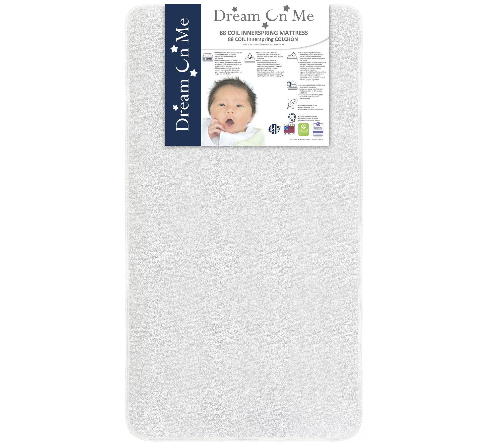 Dream On Me Twilight 5" 88 Coil Inner Spring Crb And Toddler