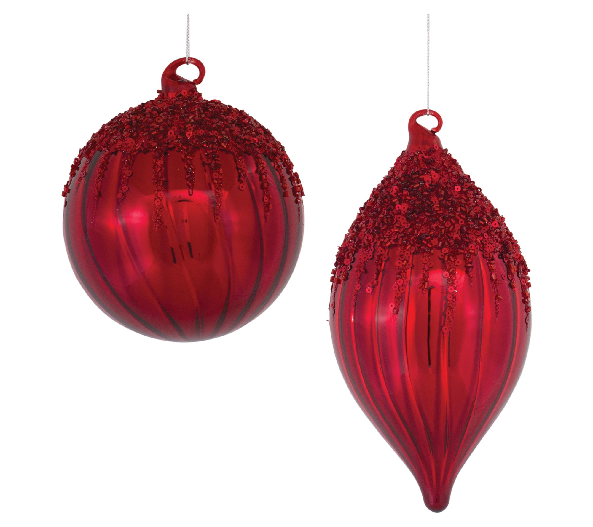 Melrose Sequined Glass Ornament (Set of 4)