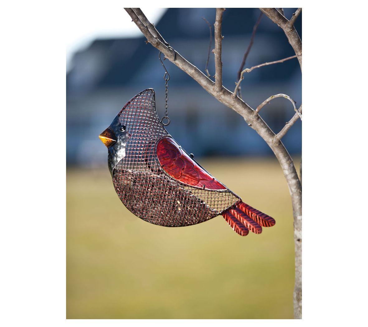 Evergreen Cardinal Bird Seed Feeder