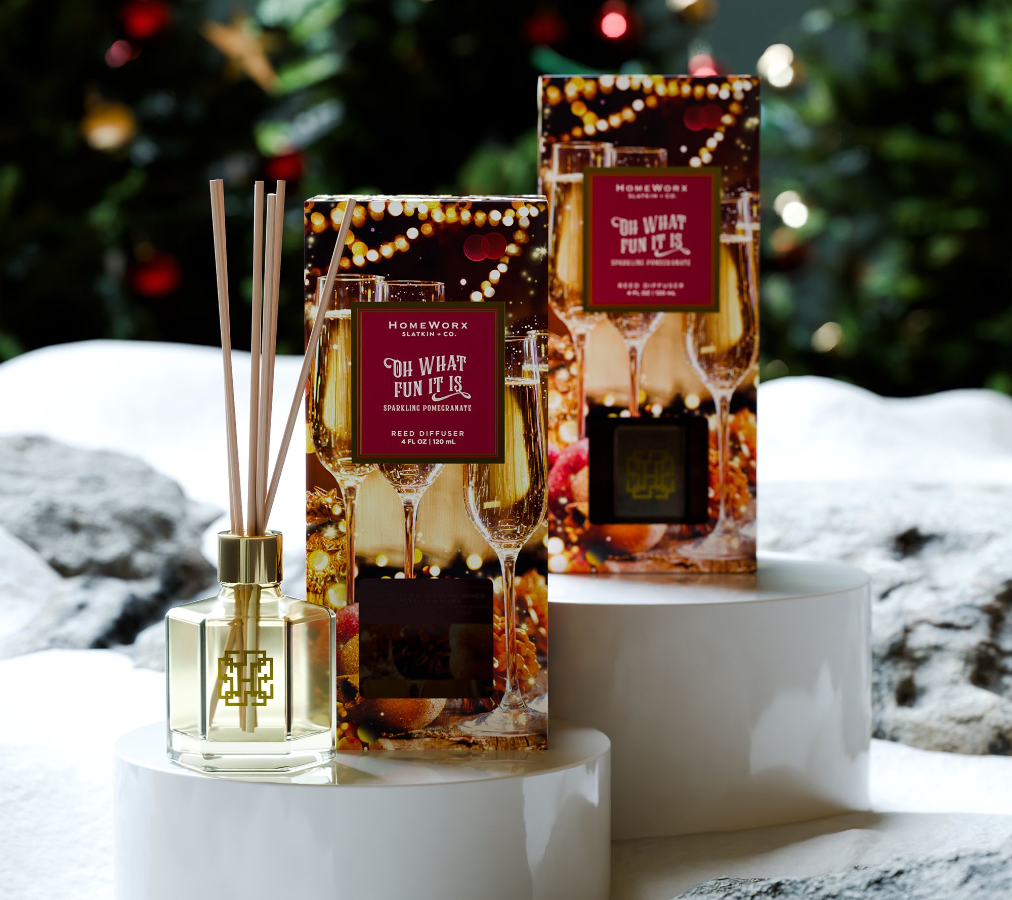 HomeWorx by Slatkin + Co. Set of 2 Oh What Fun It Is Reed Diffusers