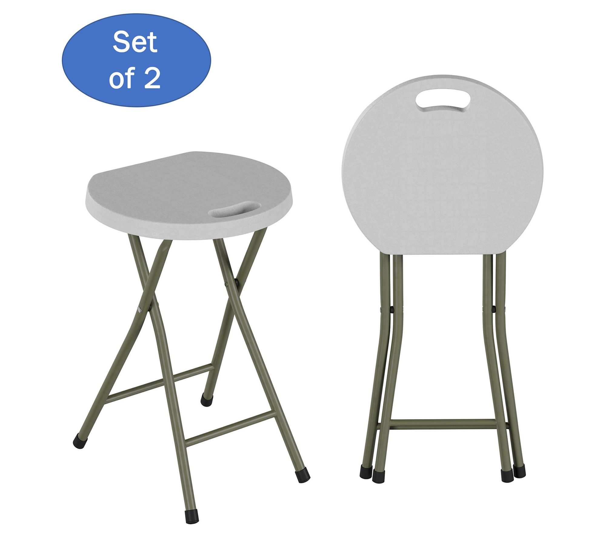 Lavish Home 2 Stools 18" Folding Stools for Indoor or Outdoor