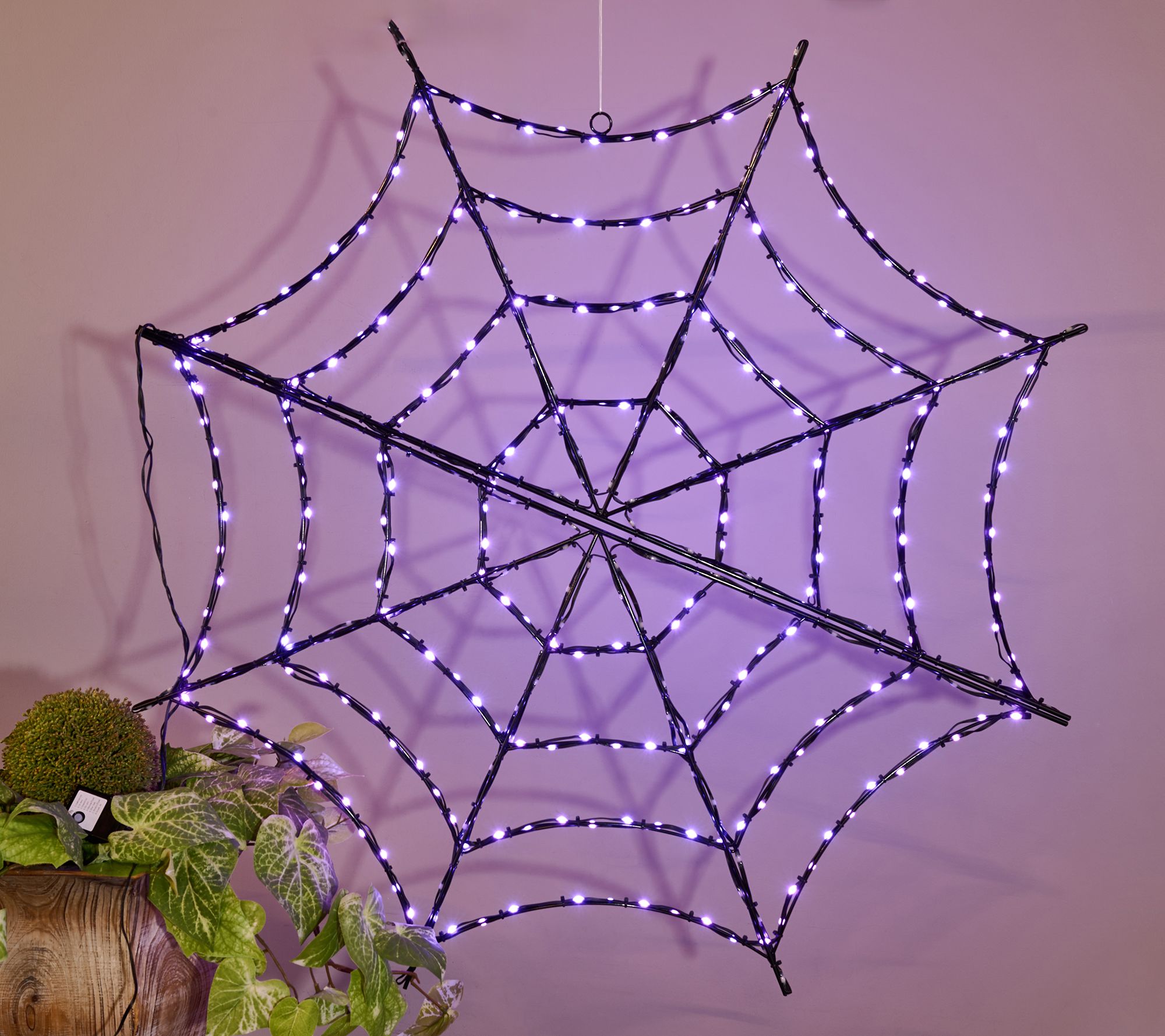 Hay & Harvest 36" In/Outdoor Foldable LED Spider Web