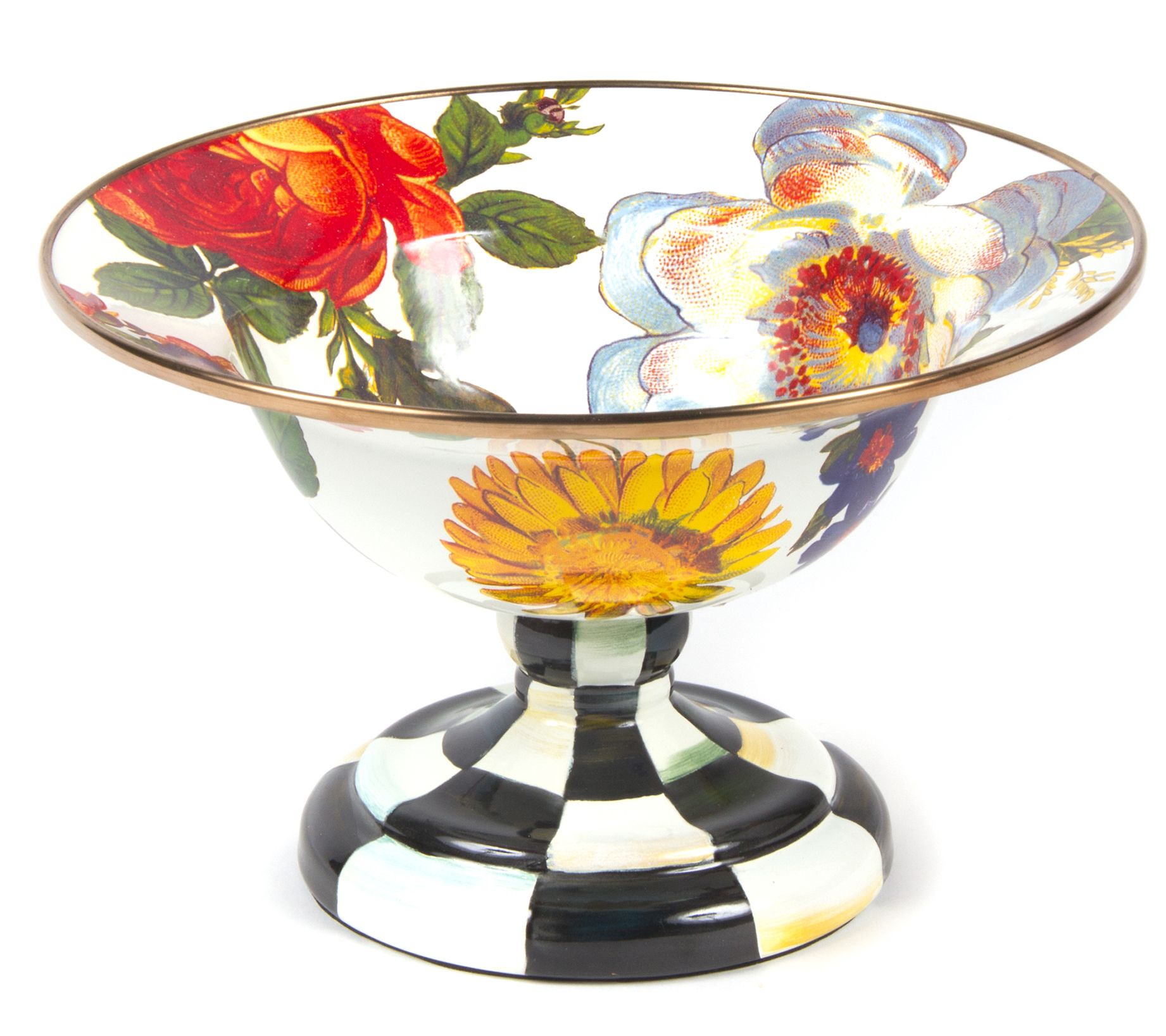 MacKenzie-Childs White Flower Market Small Comp ote