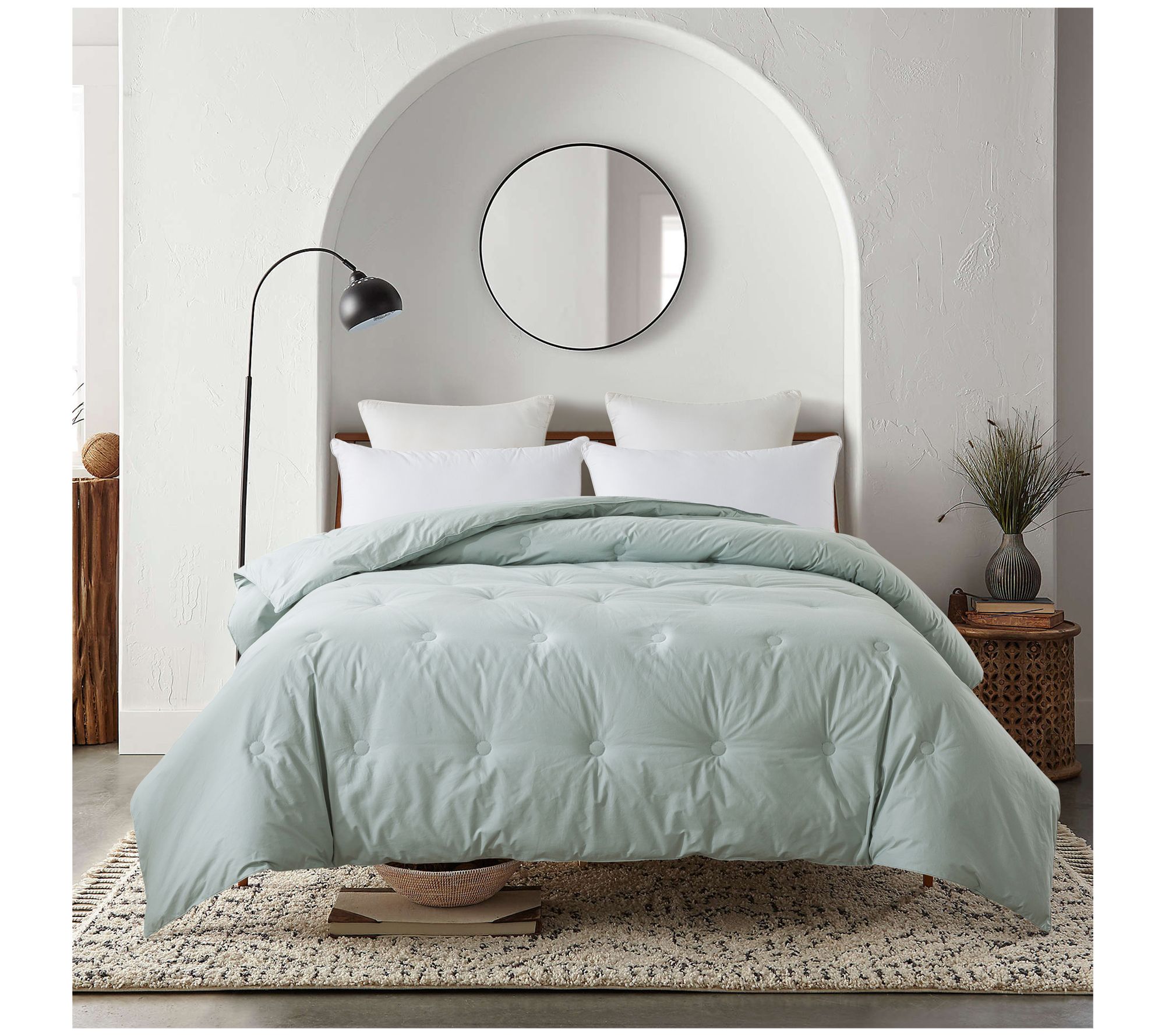 Royal Velvet Tufted Down Alternative Comforter-Gray F/Qn