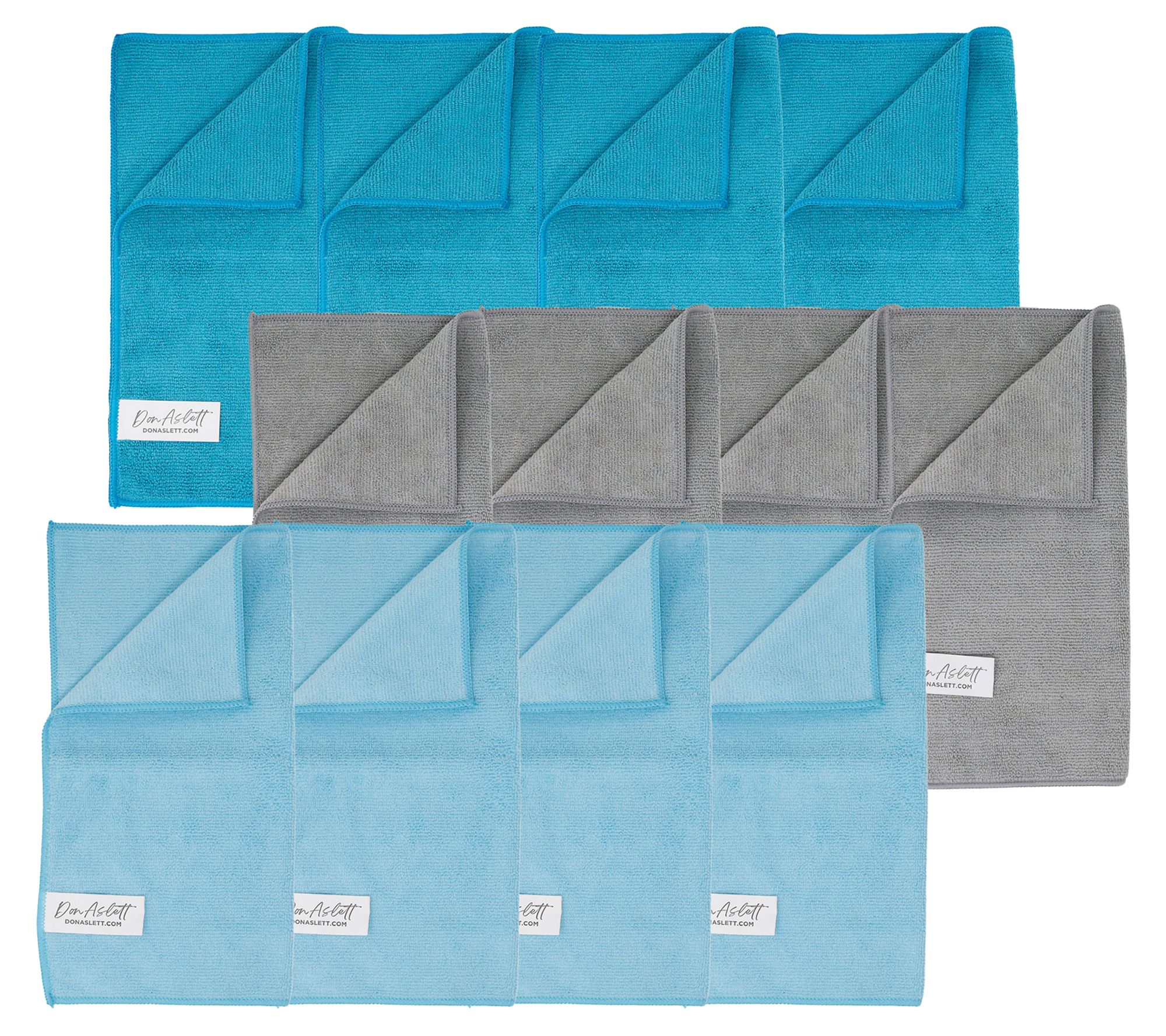 Don Aslett 12x12 Assorted Microfiber Cloths 12p k