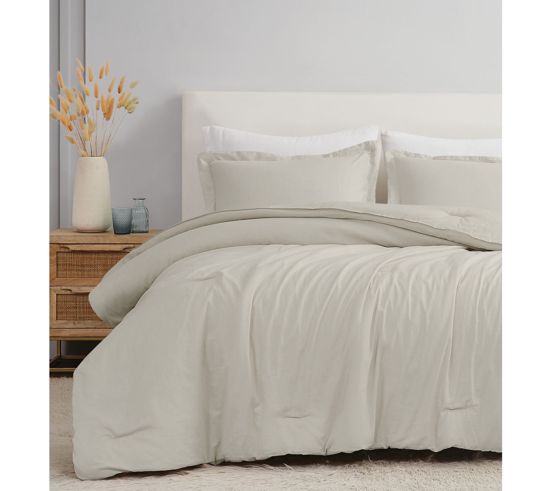 Brooklyn Loom Flax Linen King 3-Piece ComforterSet
