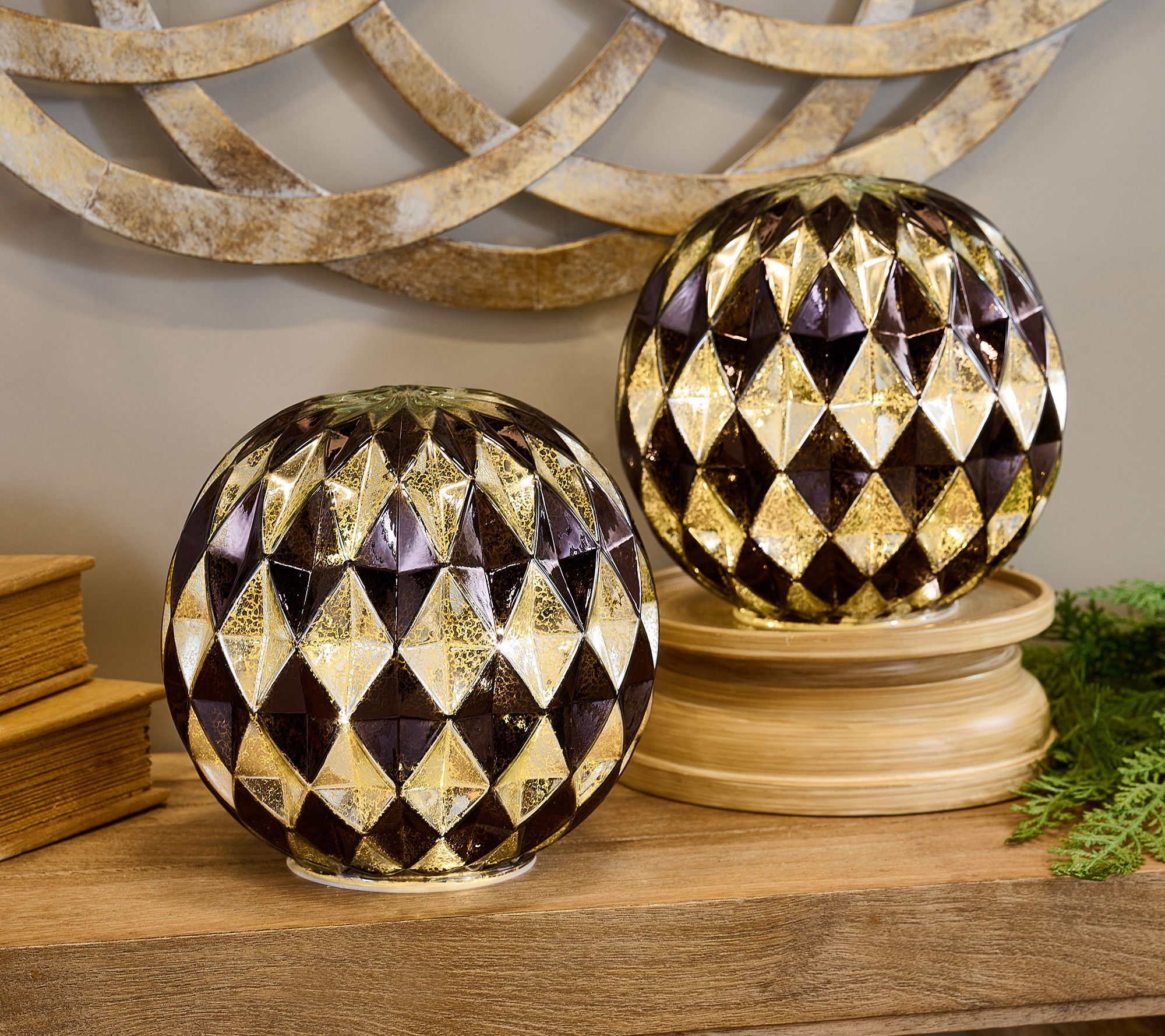 As Is  Set- 2 8 Illum Harlequin Spheresby Valerie