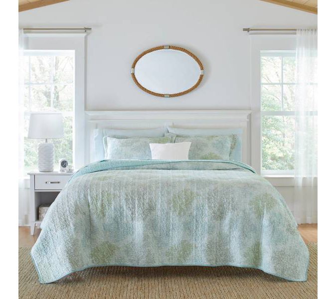 Laura Ashley Saltwater Blue Twin Quilt-Sham Set