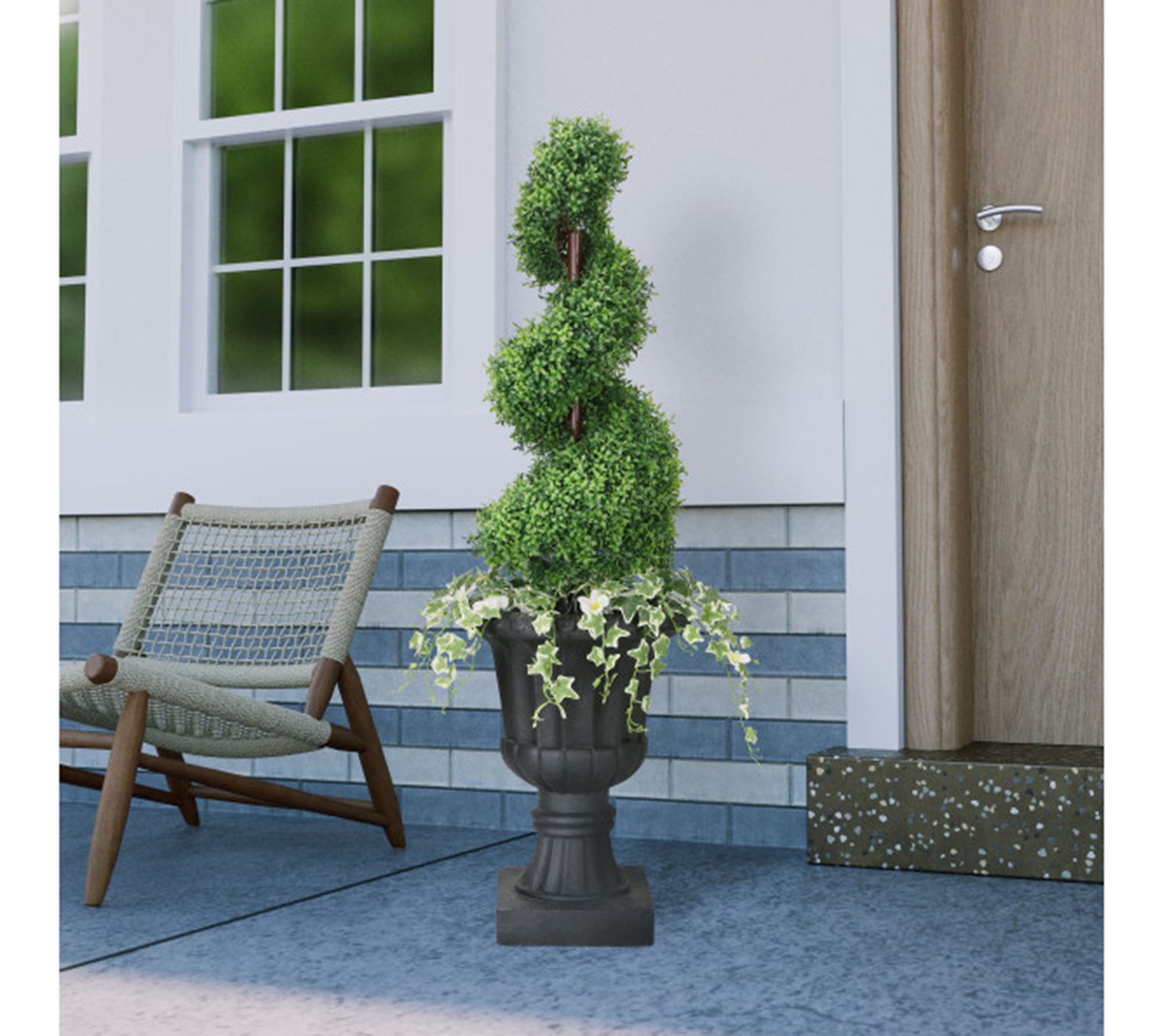 Puleo International 52in Topiary Spiral BoxwoodTree