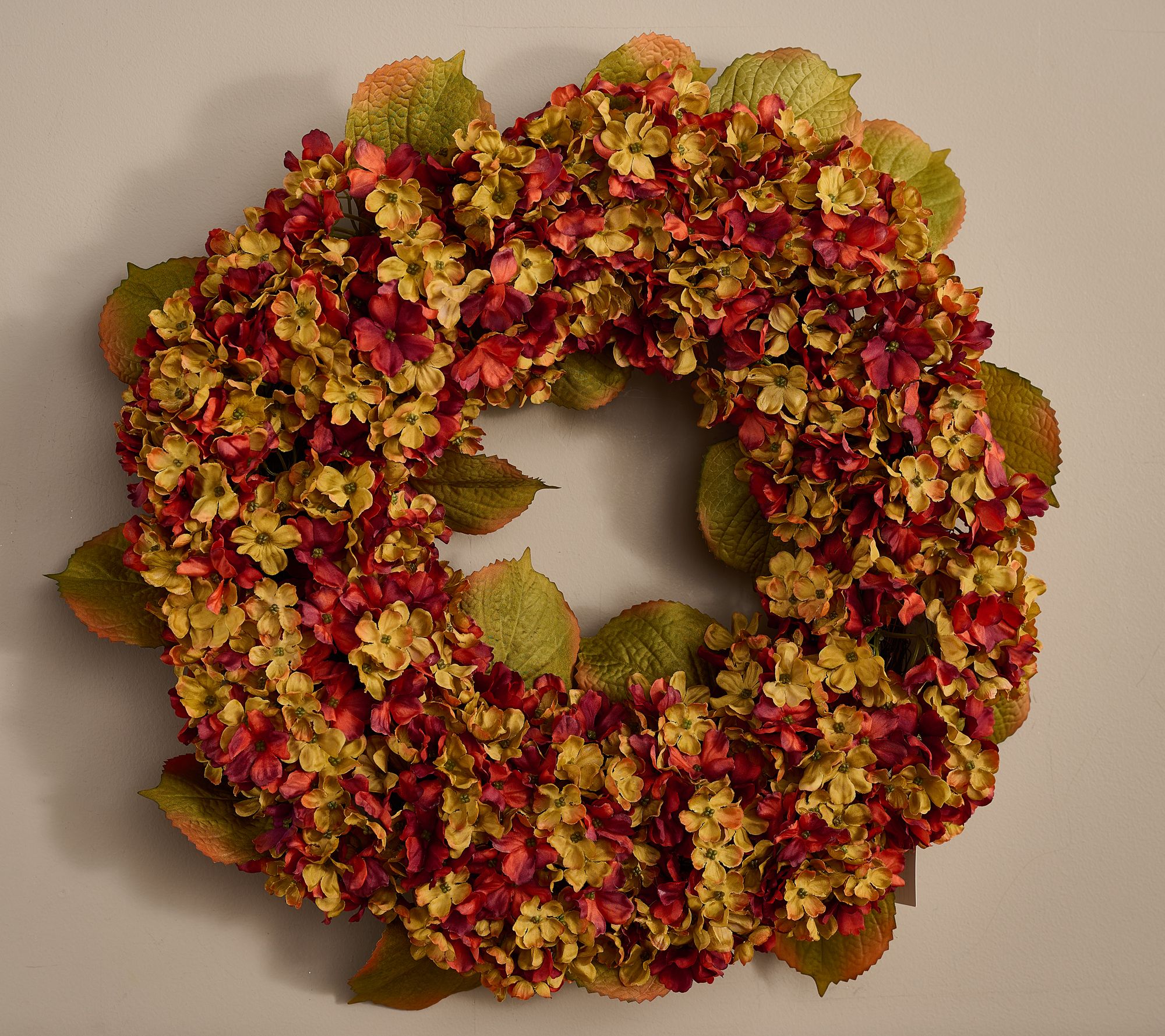 22" Autumn Hydrangea Wreath by Valerie