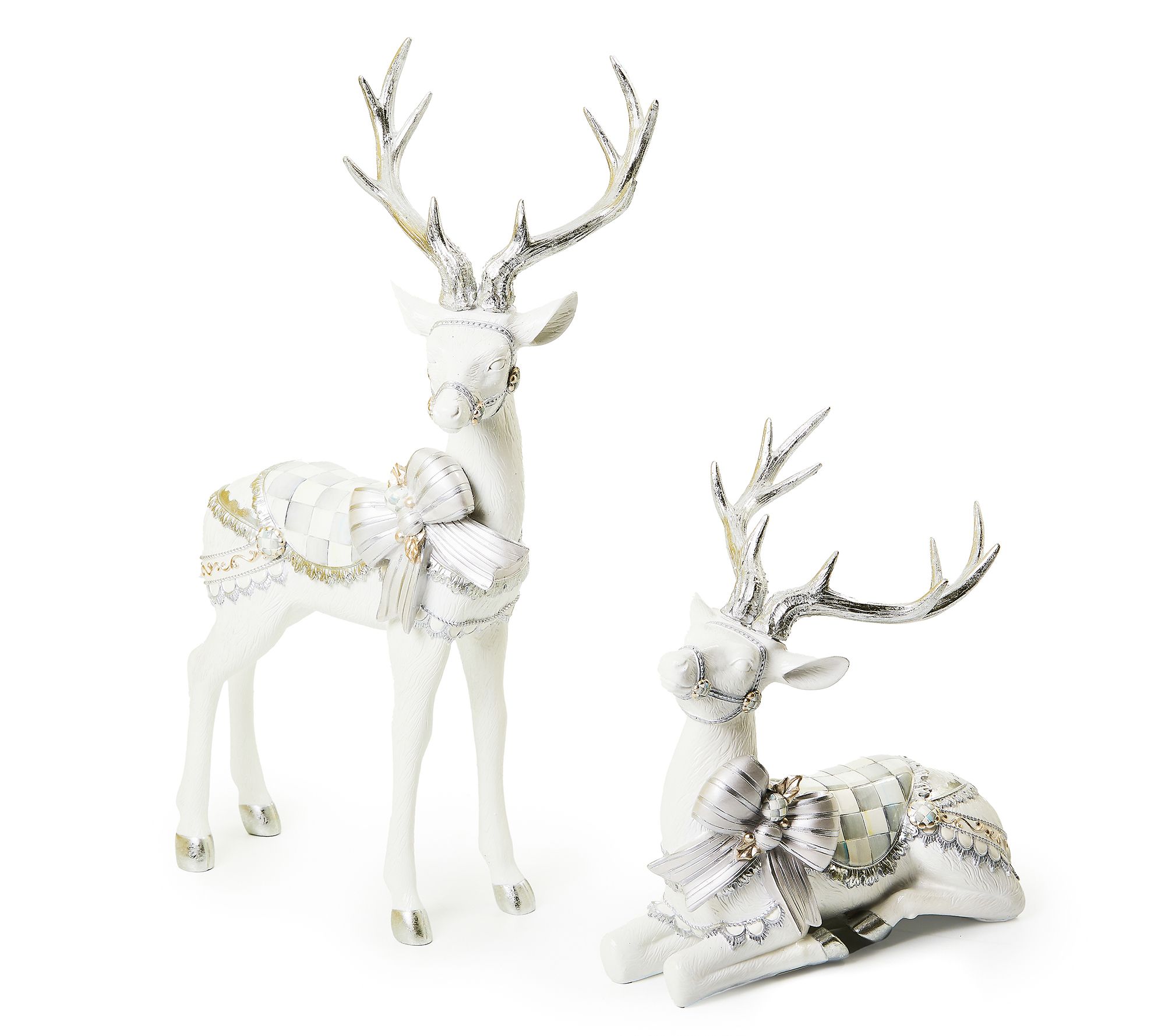 "As Is" Mackenzie- Childs Set of 2 Crystal Palace Deer