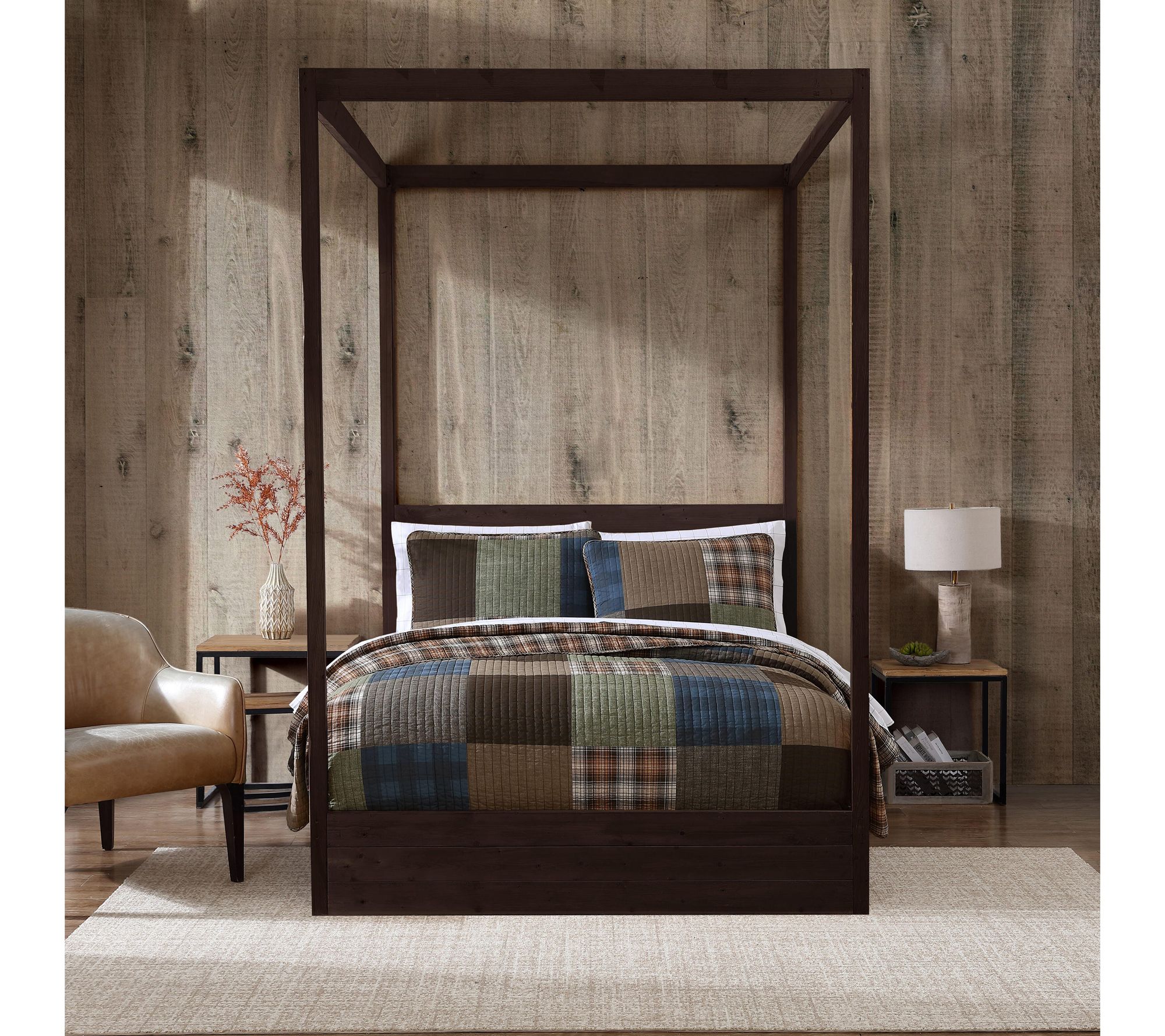 Eddie Bauer Classic Patchwork Brown Full/QueenQuilt Sham Set