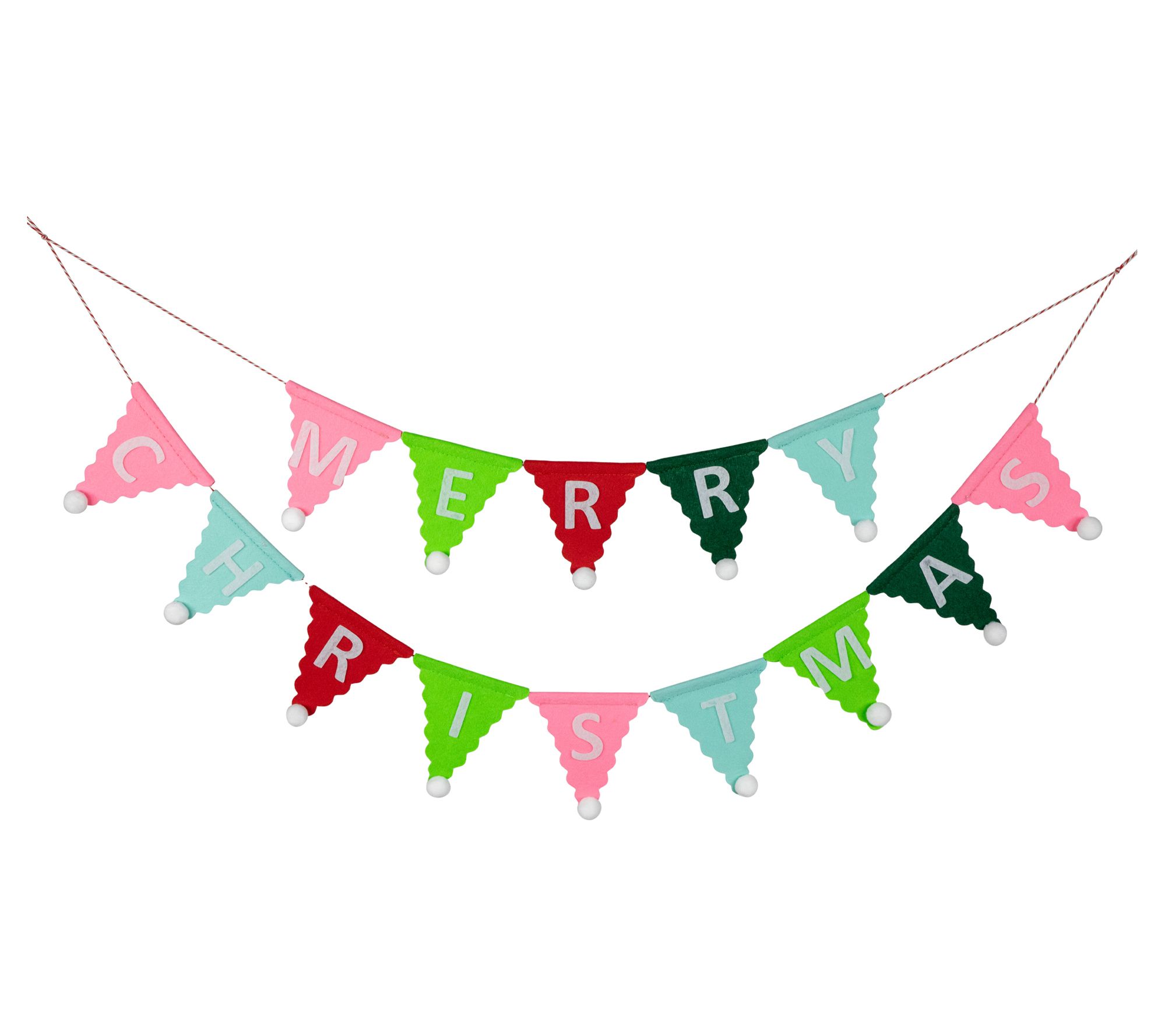 Northlight 45" Multi "Merry Christmas" Banner Grland Unlit